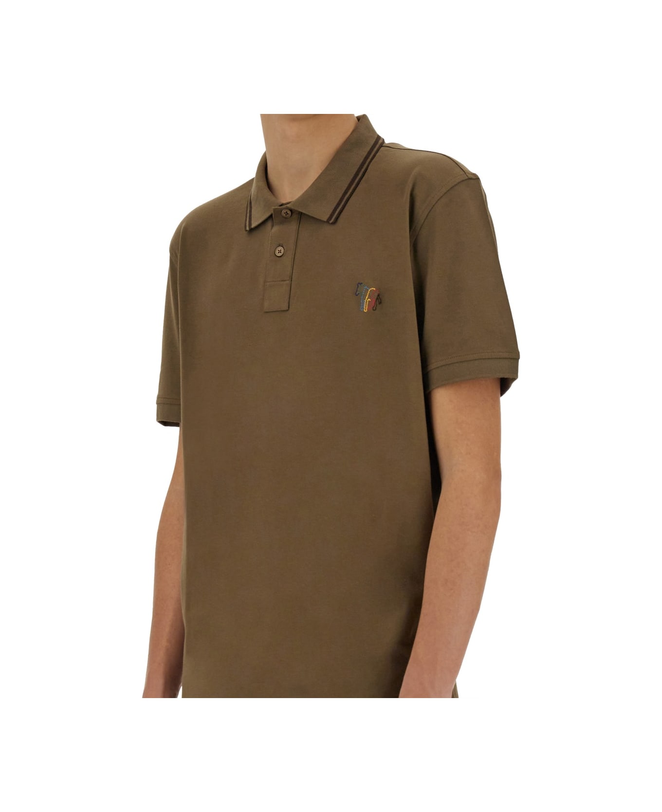 PS by Paul Smith Cotton Pique Polo - MILITARY GREEN