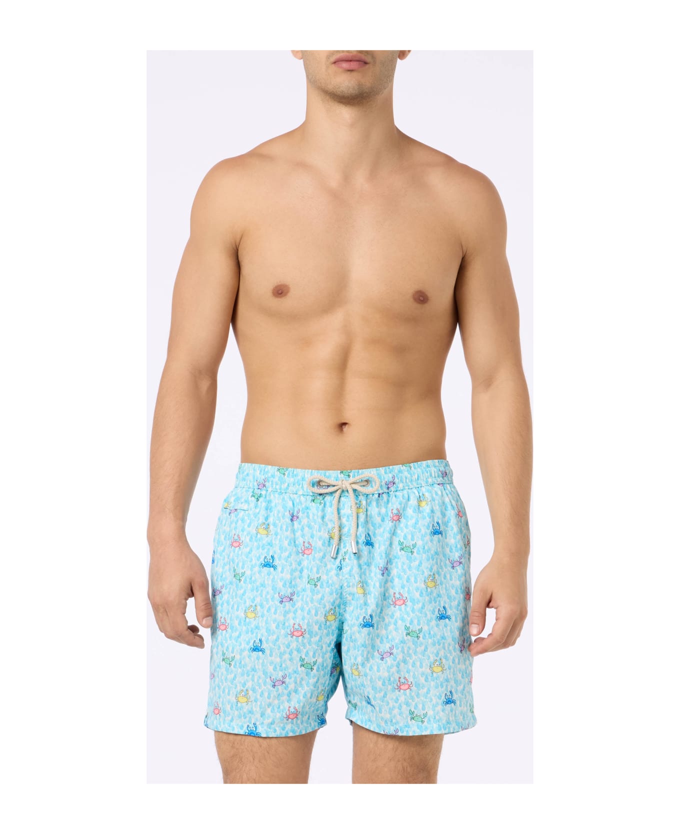 MC2 Saint Barth Comfort Light Classic Stretch Swim Shorts With Crabs Print - WHITE