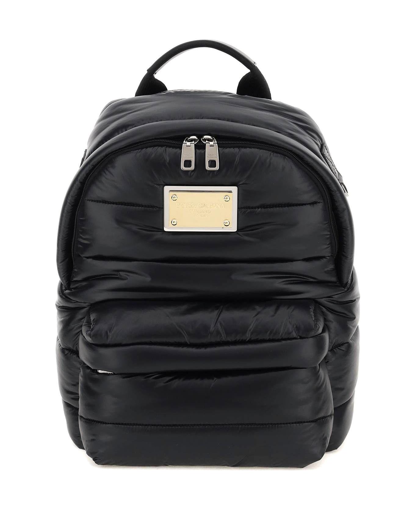 Dolce & Gabbana Padded Nylon Backpack - Nero