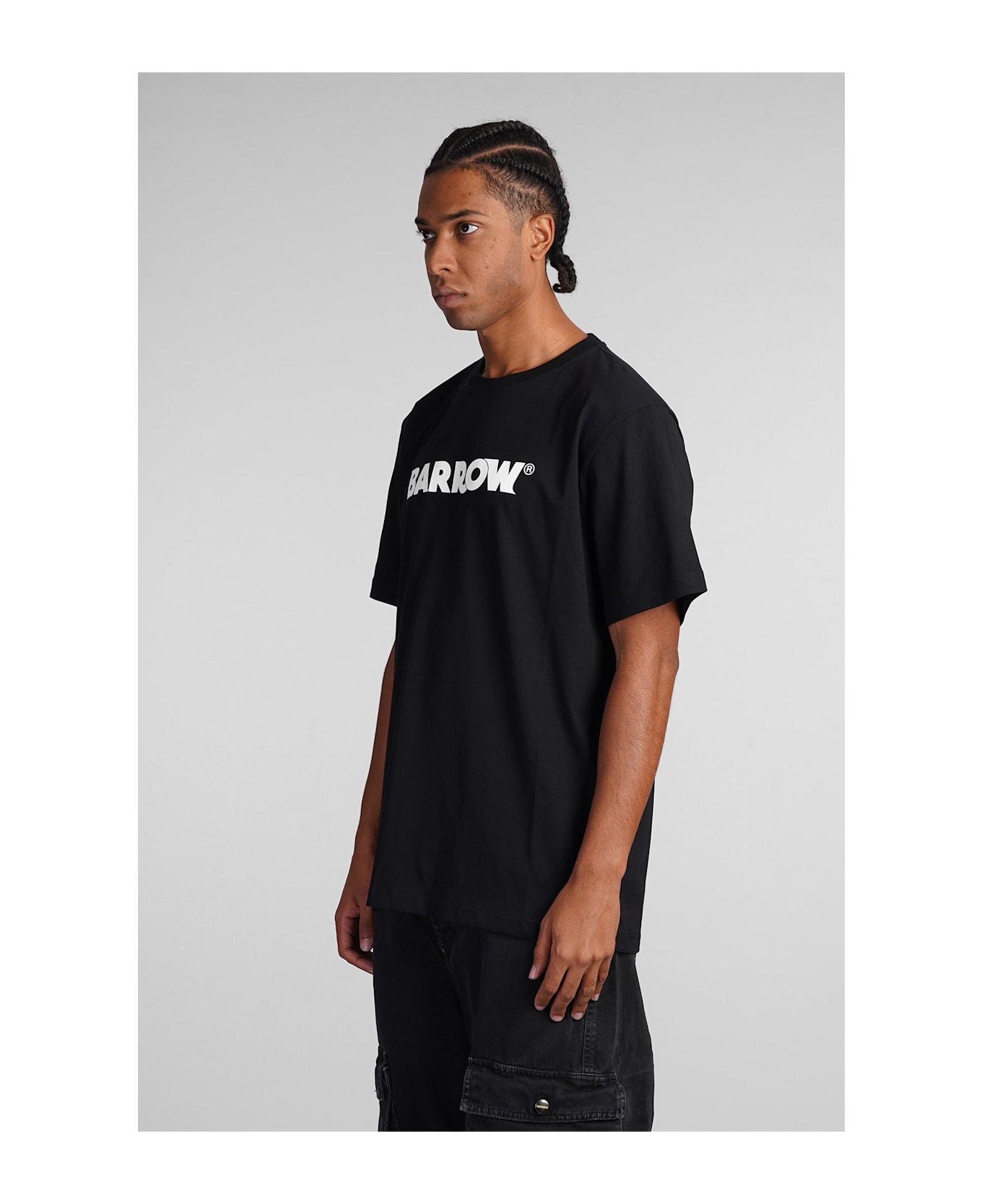 Barrow Black T-shirt With Logo Lettering - Black