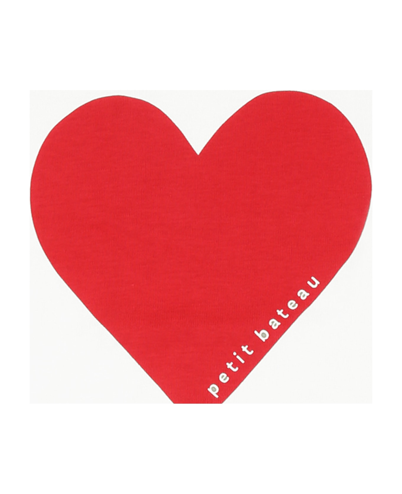 Petit Bateau White Pajamas For Girl With Heart - White