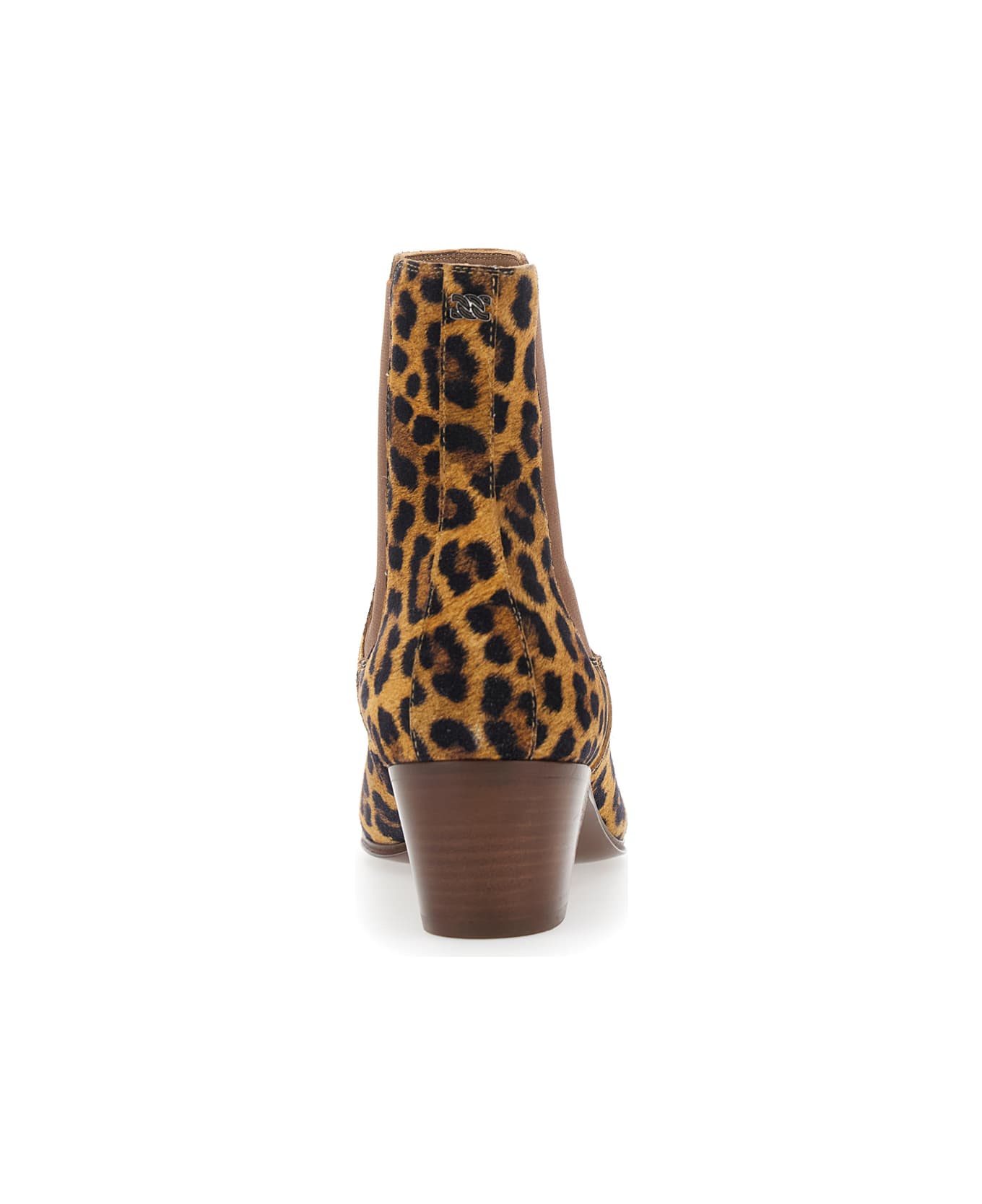 Casadei Brown Ankle Boots With All-over Leopard Print In Leather Blend Woman - Brown