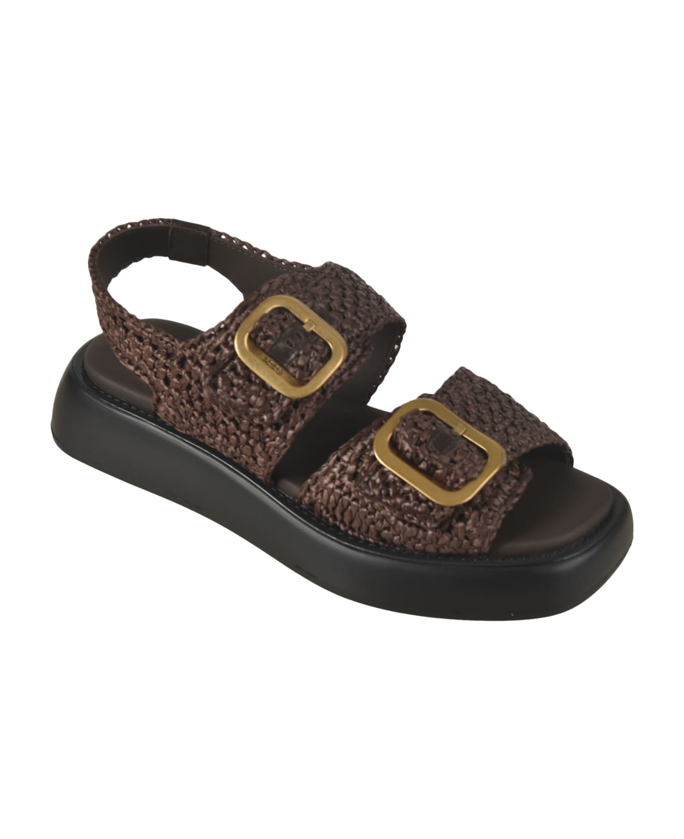 Tod's Doppia Woven Sandals - Chocolate