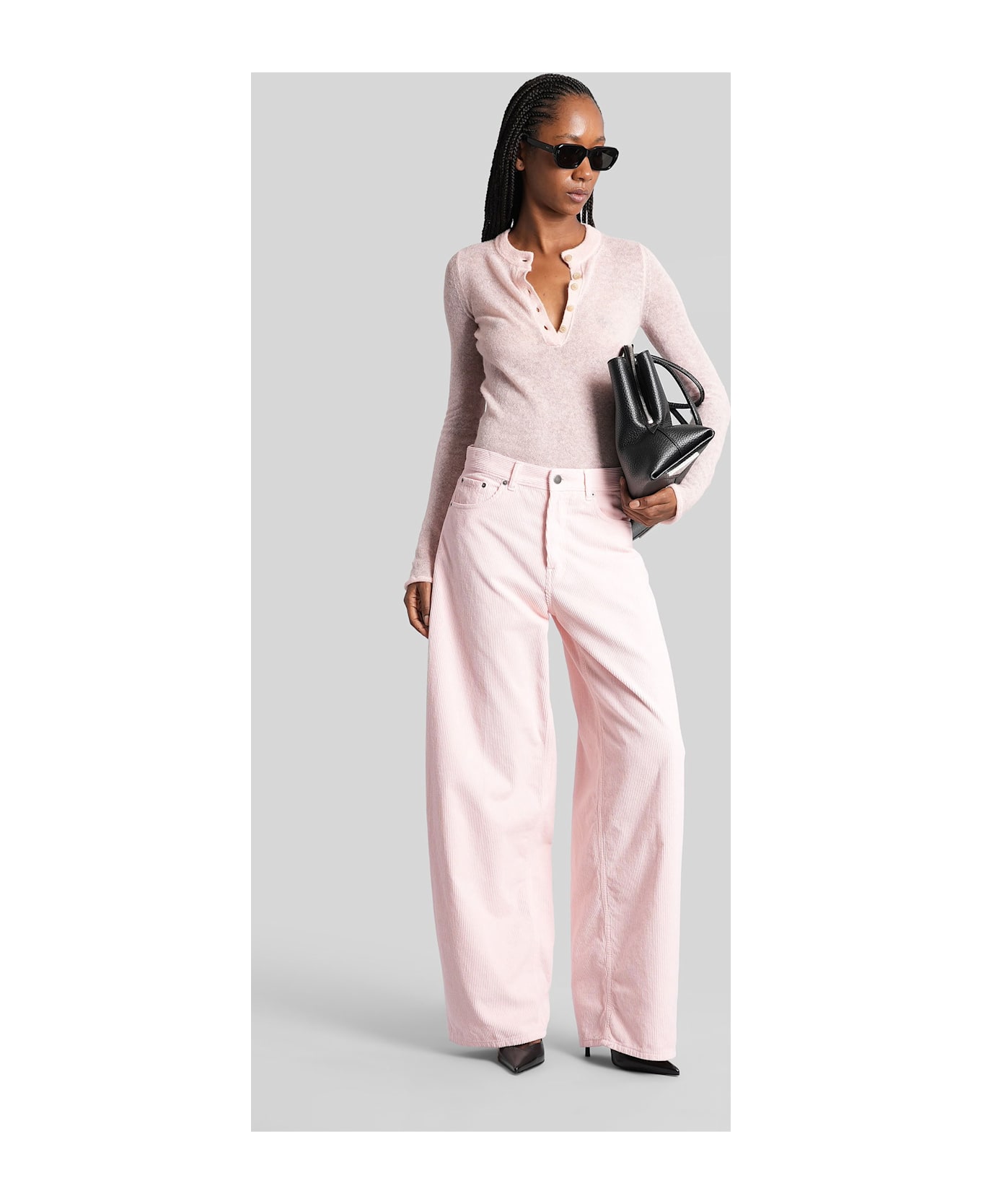 Haikure Bethany Velvet Pants In Rose-pink Cotton - rose-pink