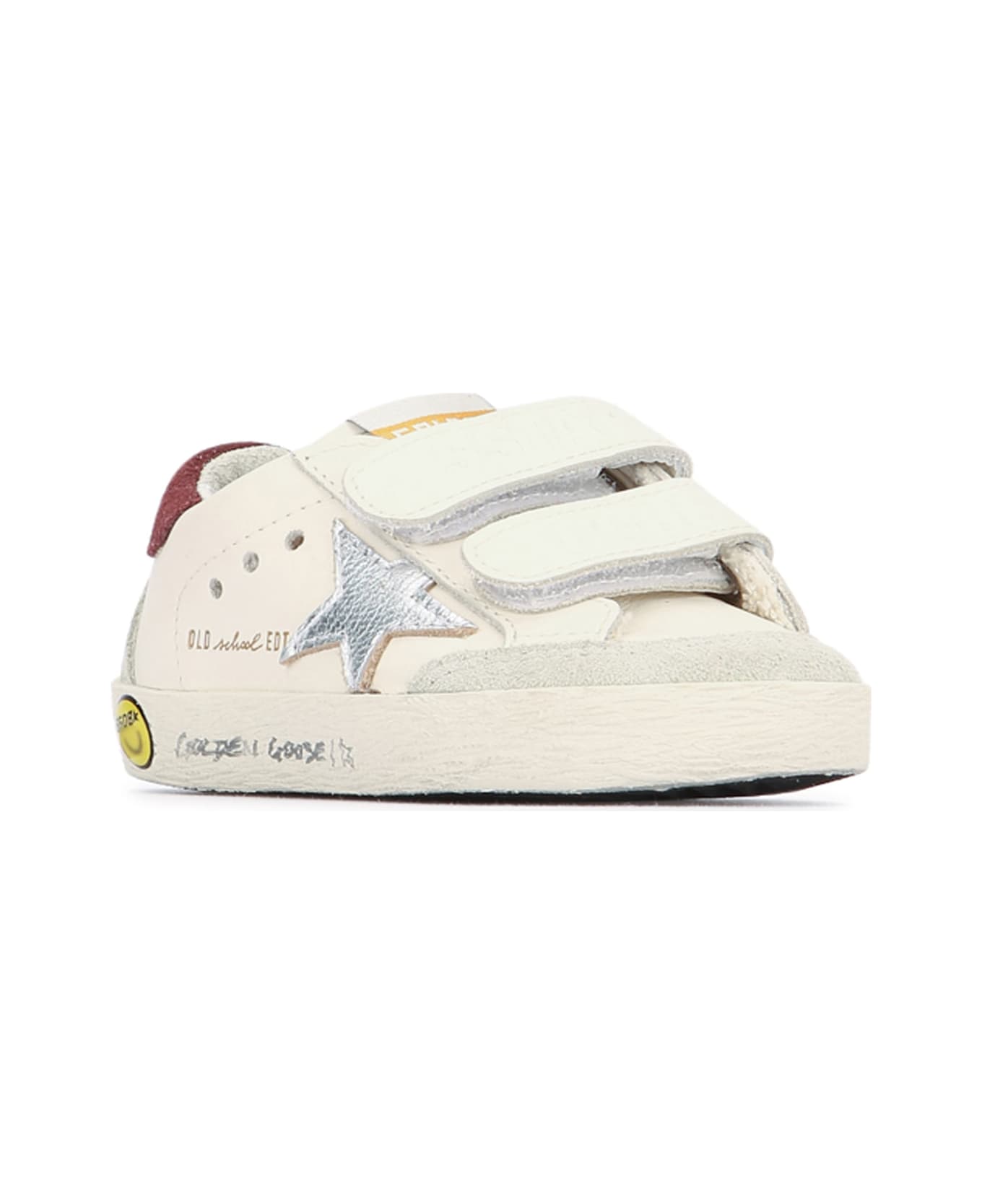 Golden Goose Old School Leather Upper - WHITEICESILVERKENYA