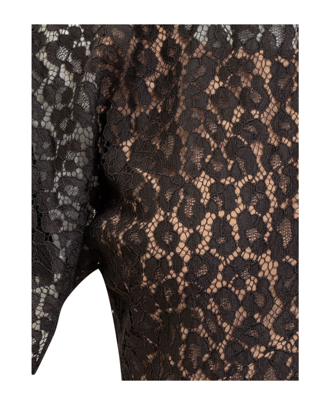Michael Kors Cheetah Lace Midi Dress - BLACK