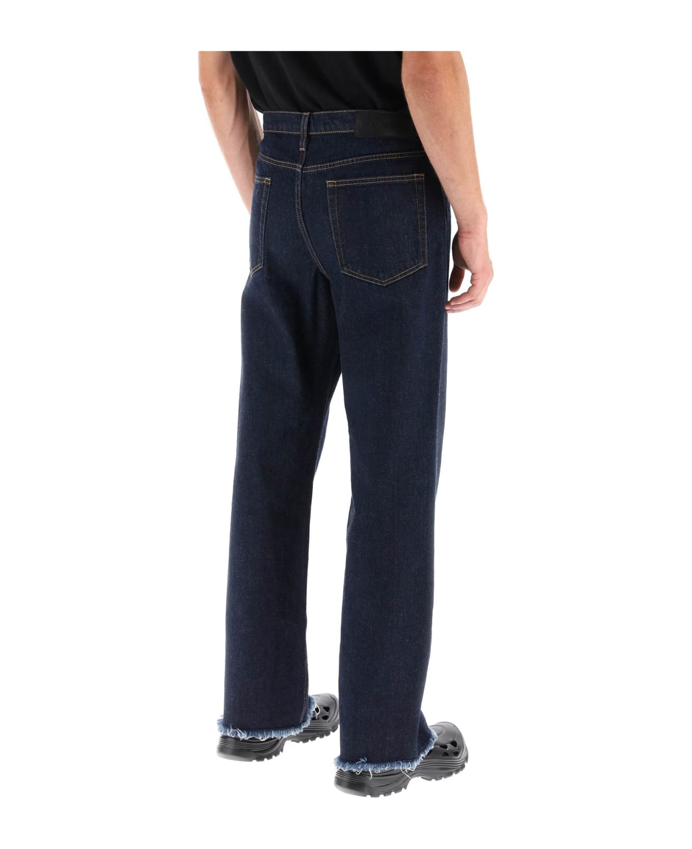 Lanvin Jeans With Frayed Hem - NAVY (Blue) デニム