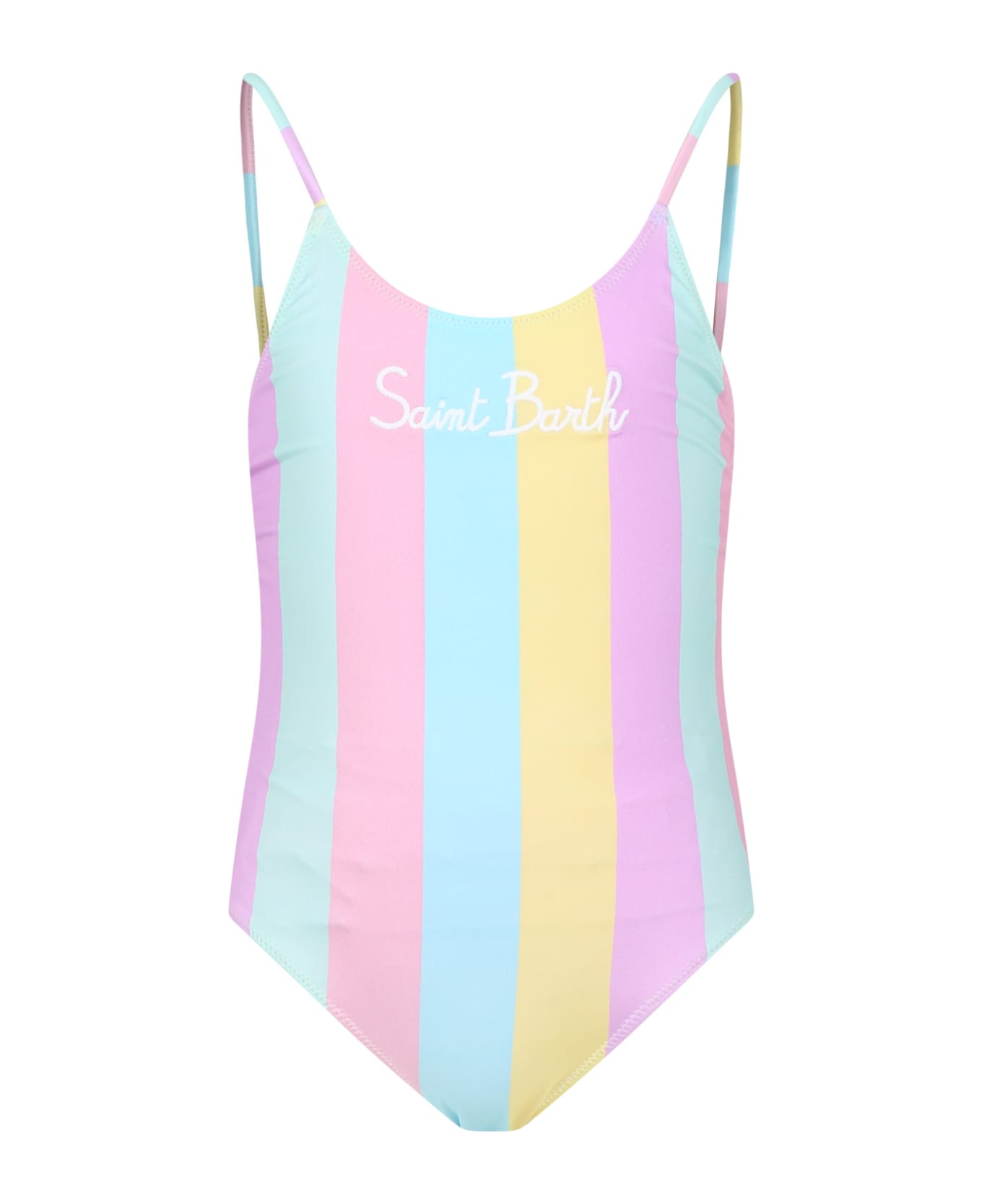 MC2 Saint Barth Multicolor Swimsuit For Girl With Logo - Multicolor 水着