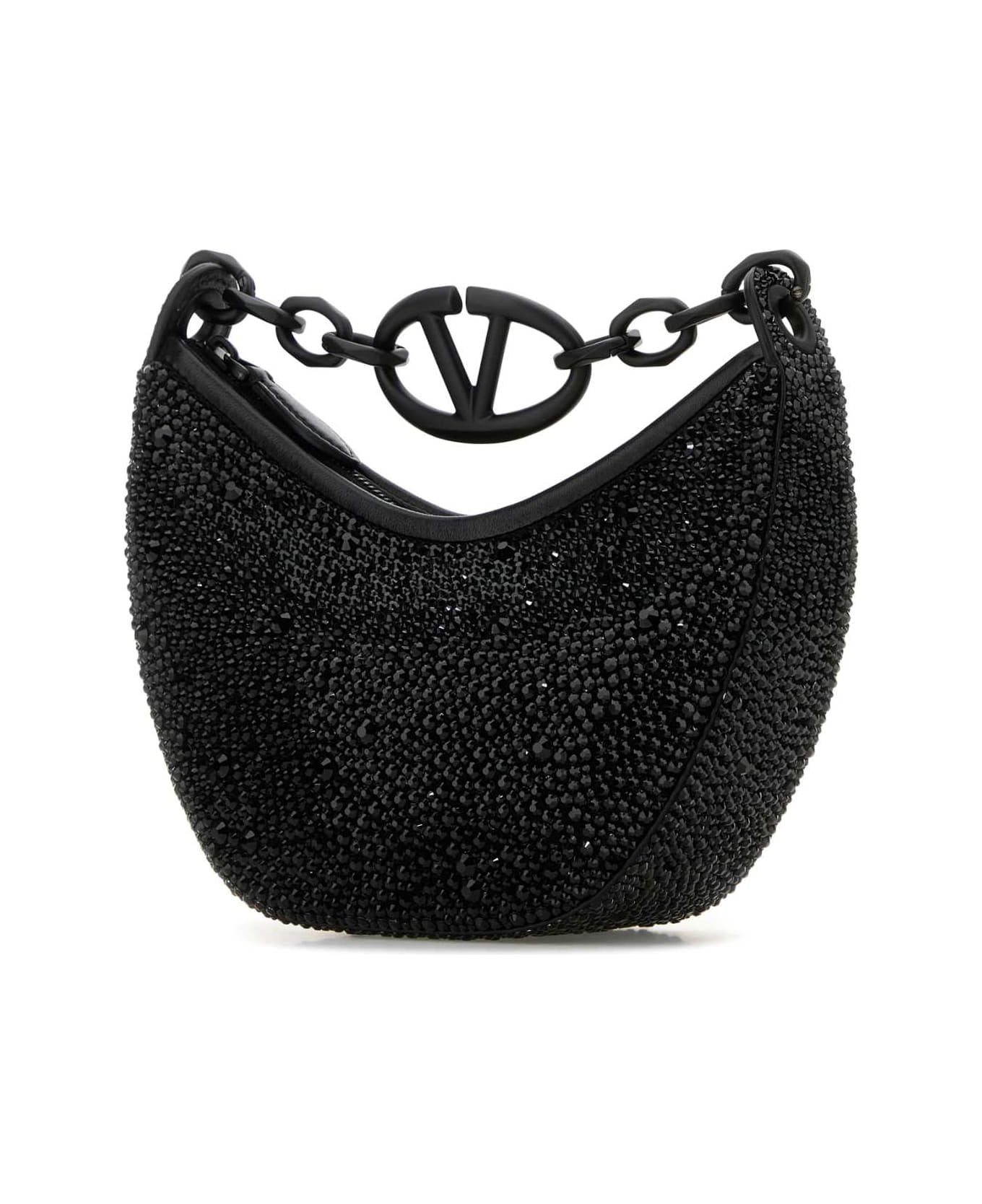 Valentino Garavani Embellished Leather Hobo Vlogo Moon Handbag - JETNERO