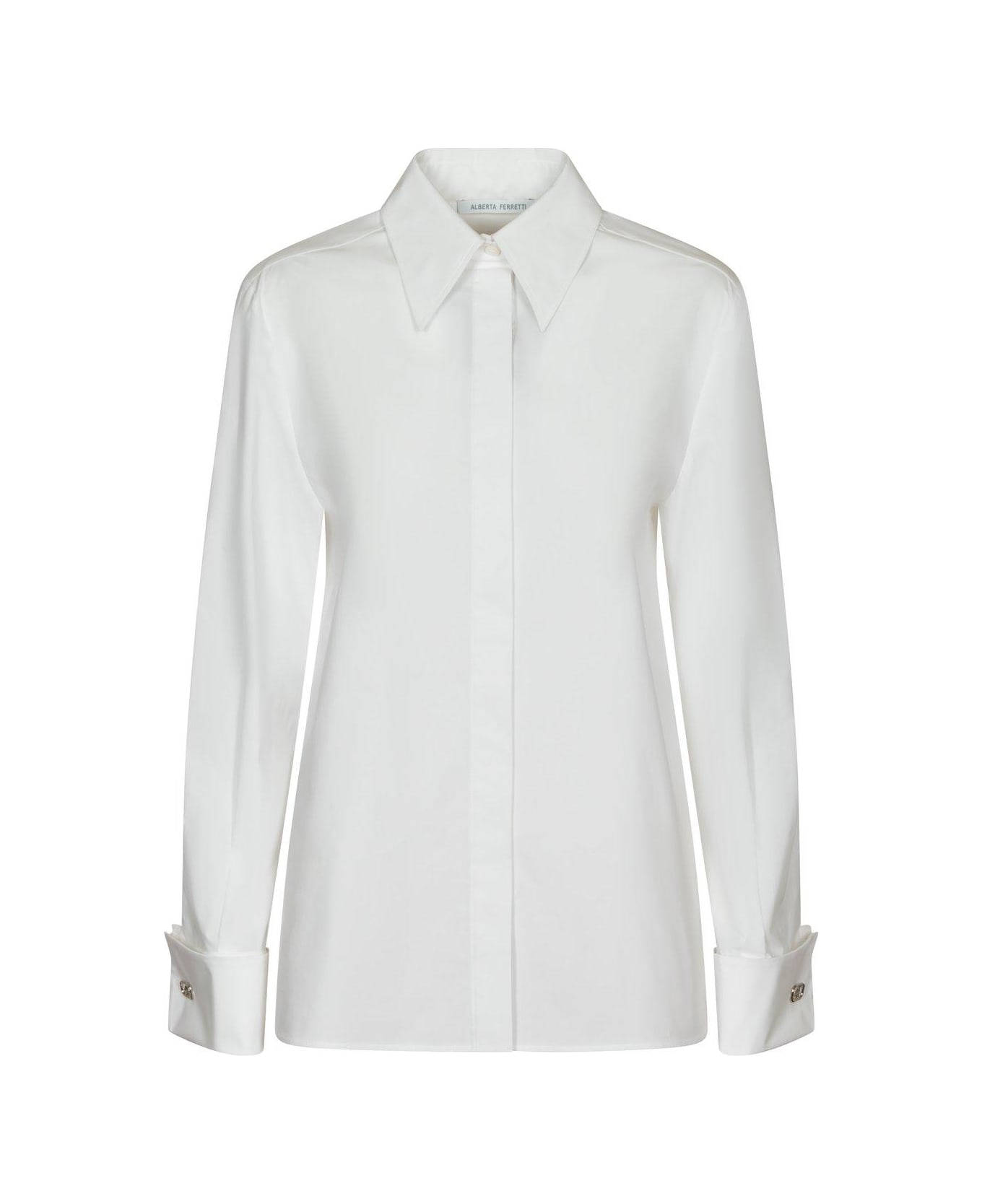 Alberta Ferretti Buttoned Long-sleeved Shirt - White