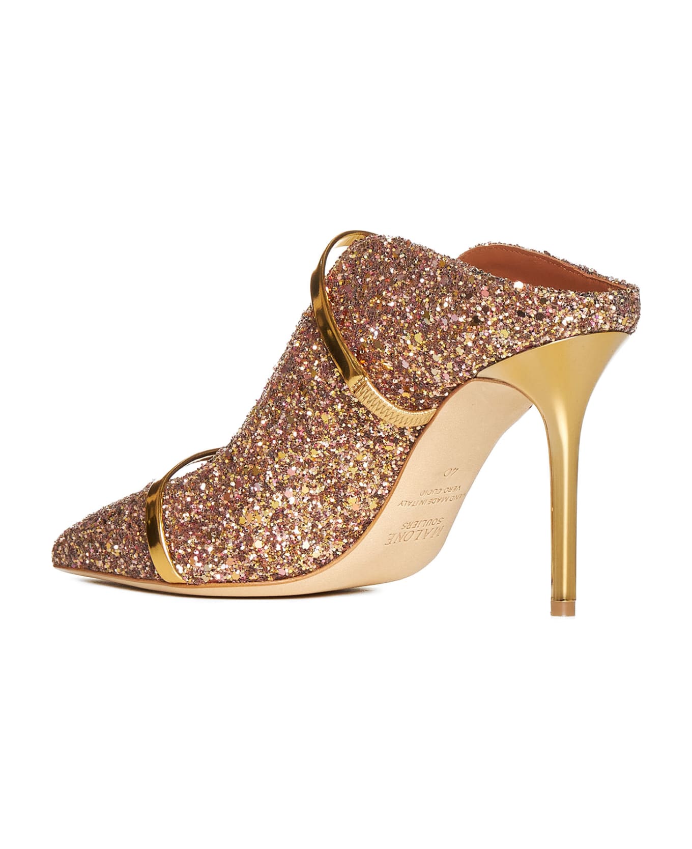 Malone Souliers Maureen Mules - Gold/Silver