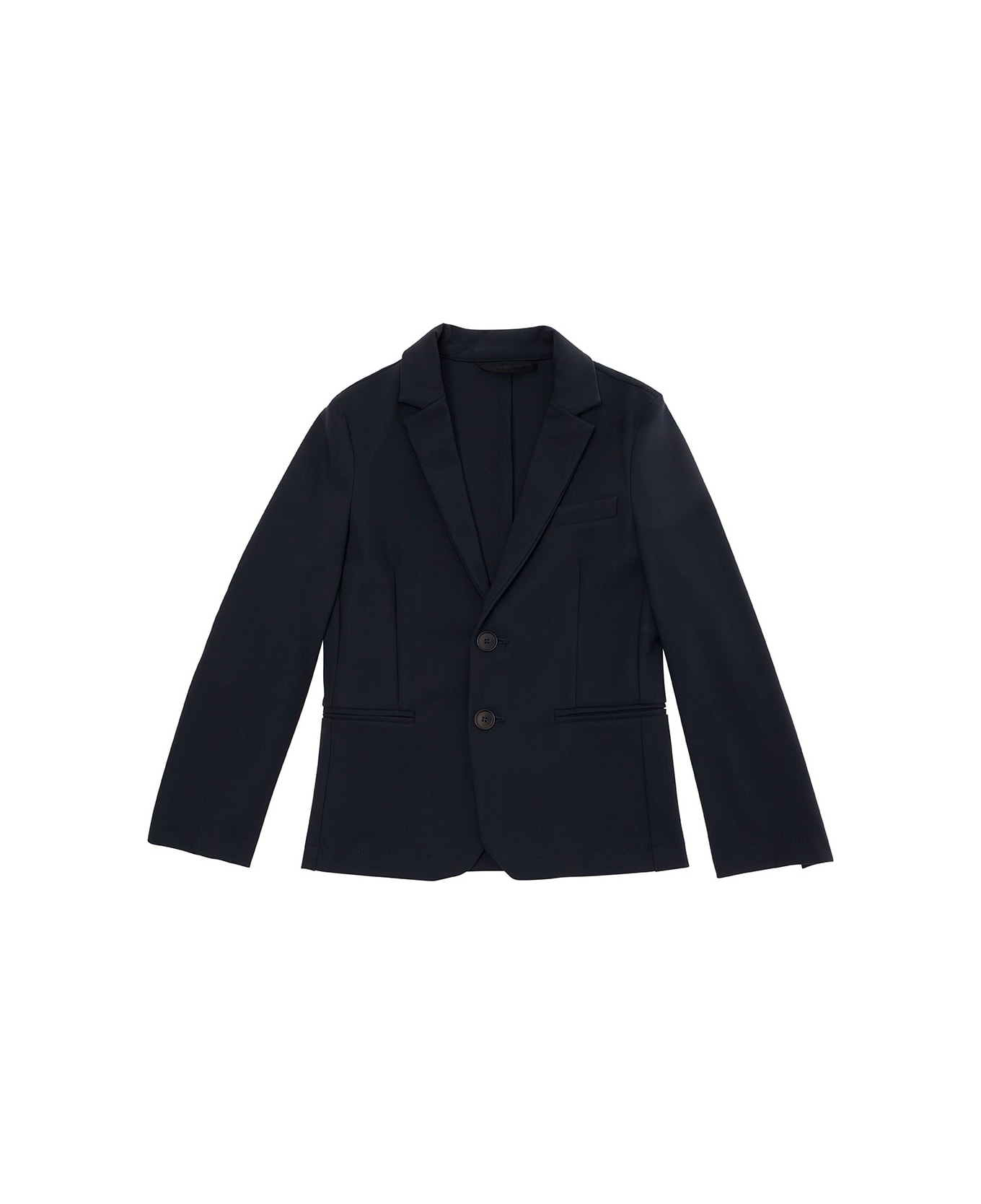 Il Gufo Blue Single-breasted Jacket With Tonal Buttons In Stretch Polyamide Boy - Blu コート＆ジャケット