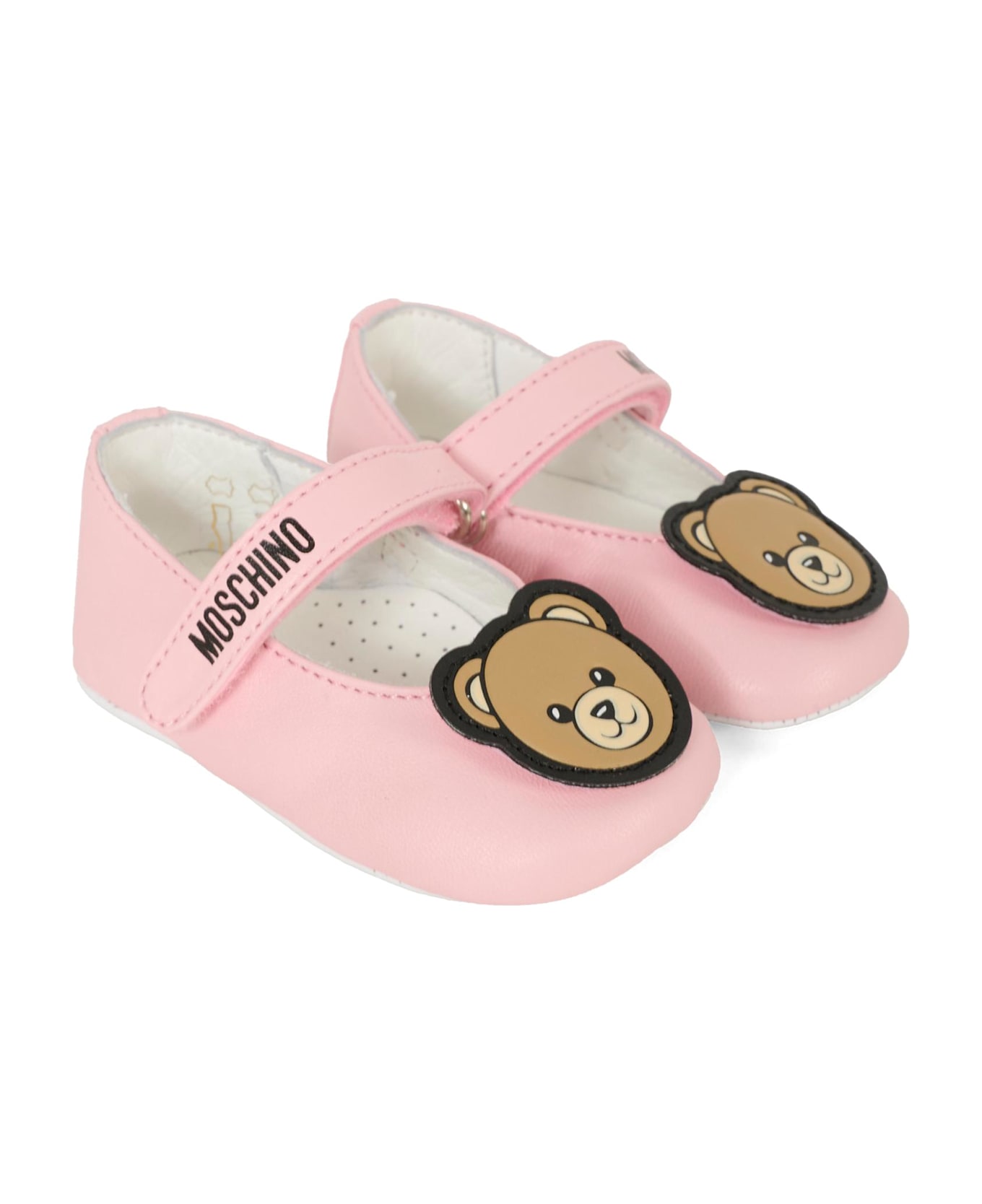 Moschino Pink Ballet Flats For Girl With Teddy Bear - Pink