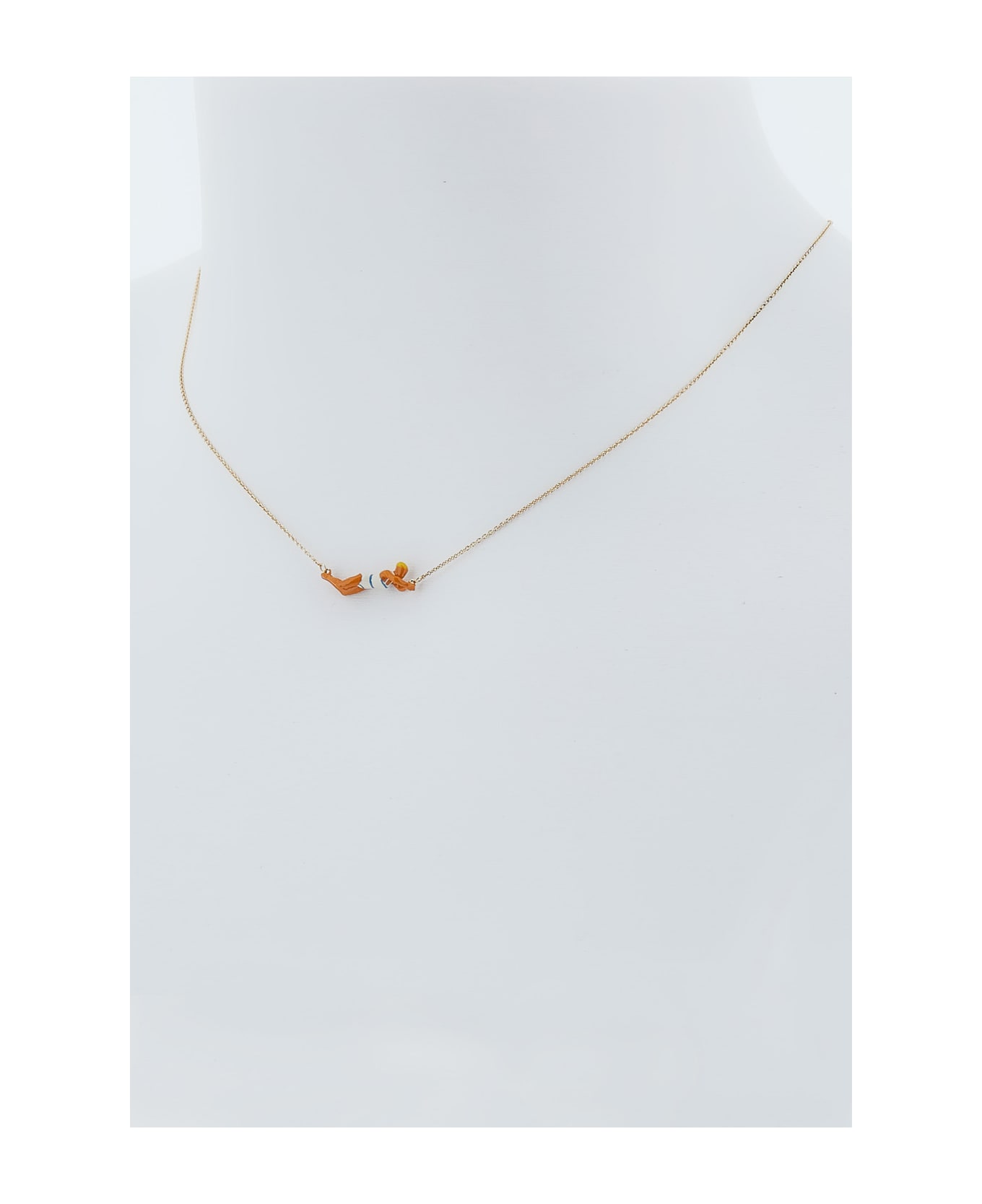 Aliita Nadadora Rayada Sky Blue Necklace - Golden