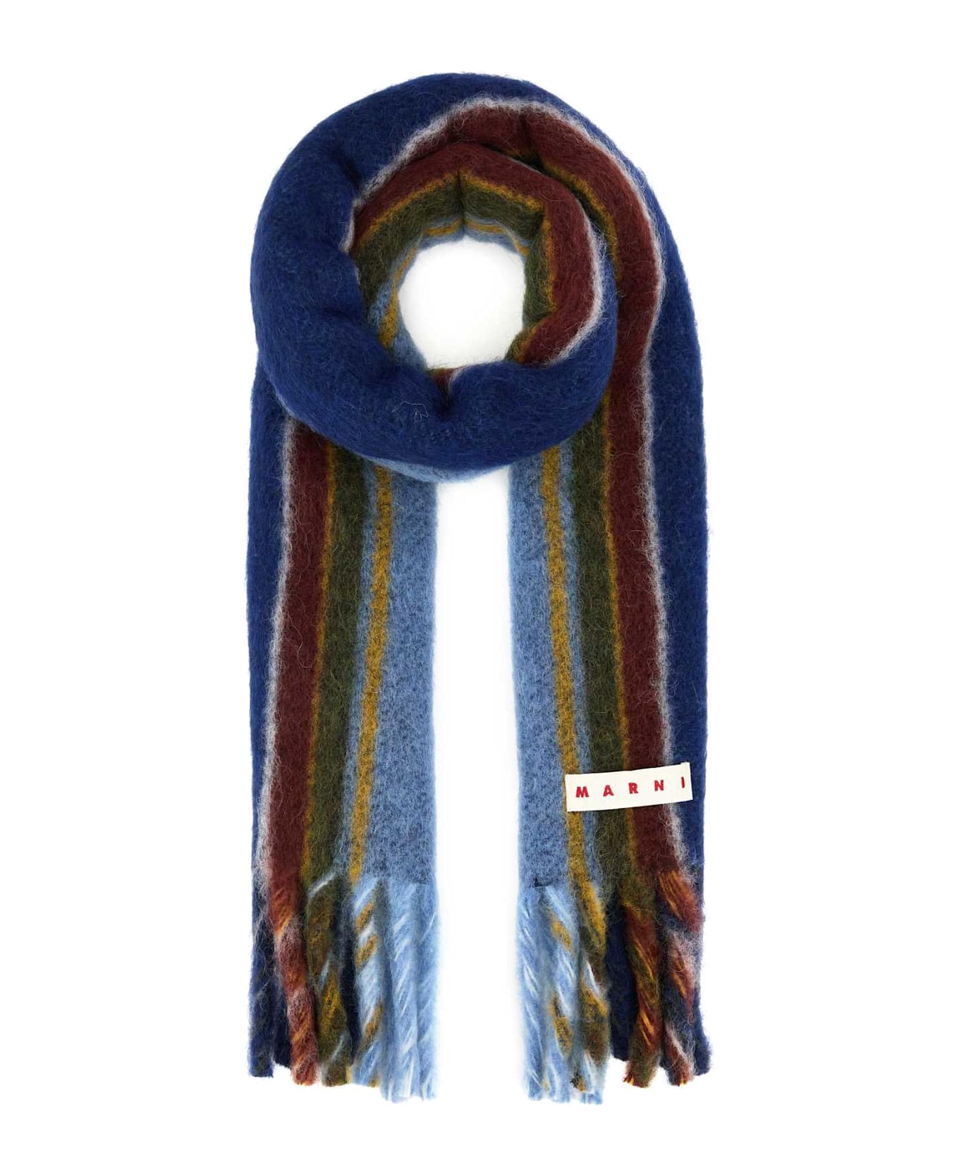 Marni Multicolor Mohair Blend Scarf - IRISBLUE