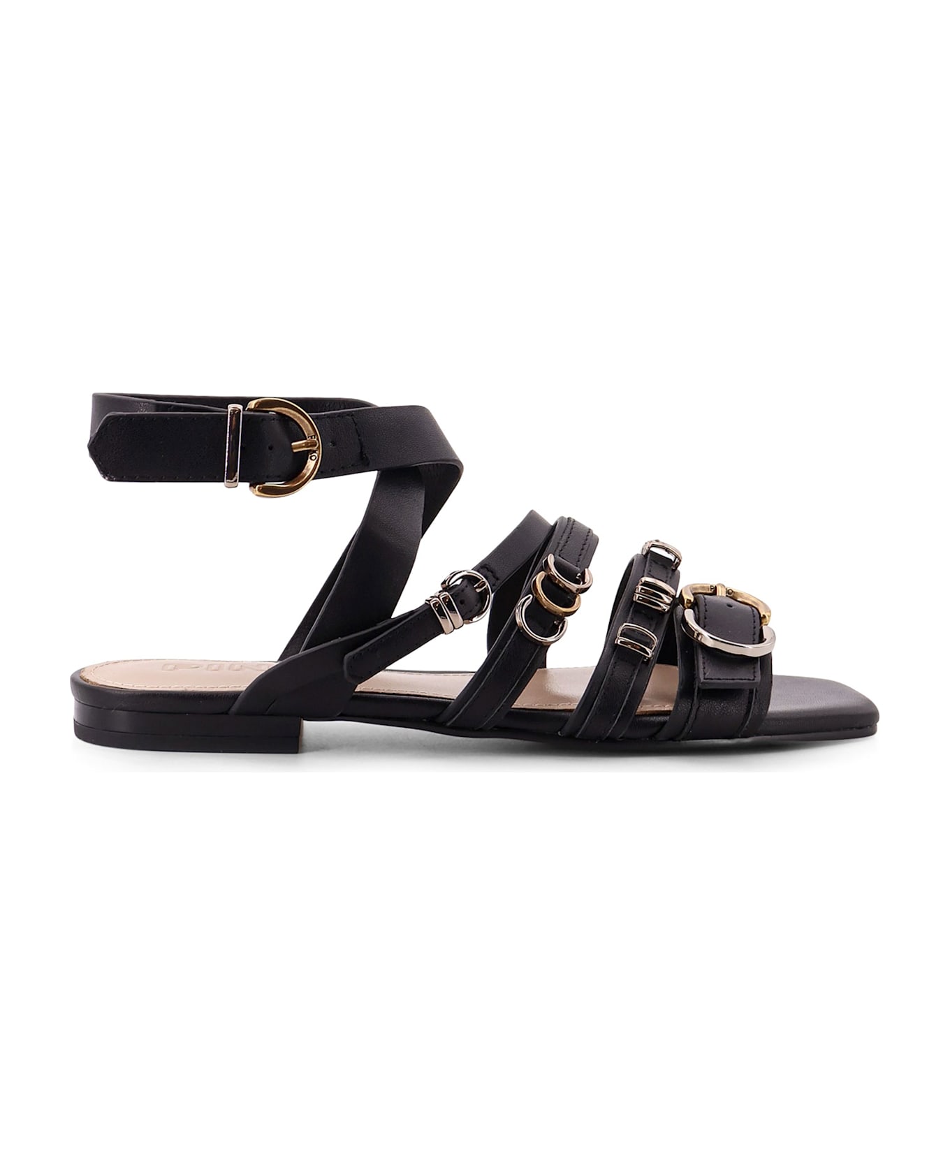 Pinko Marli 08 Leather Sandals - Black