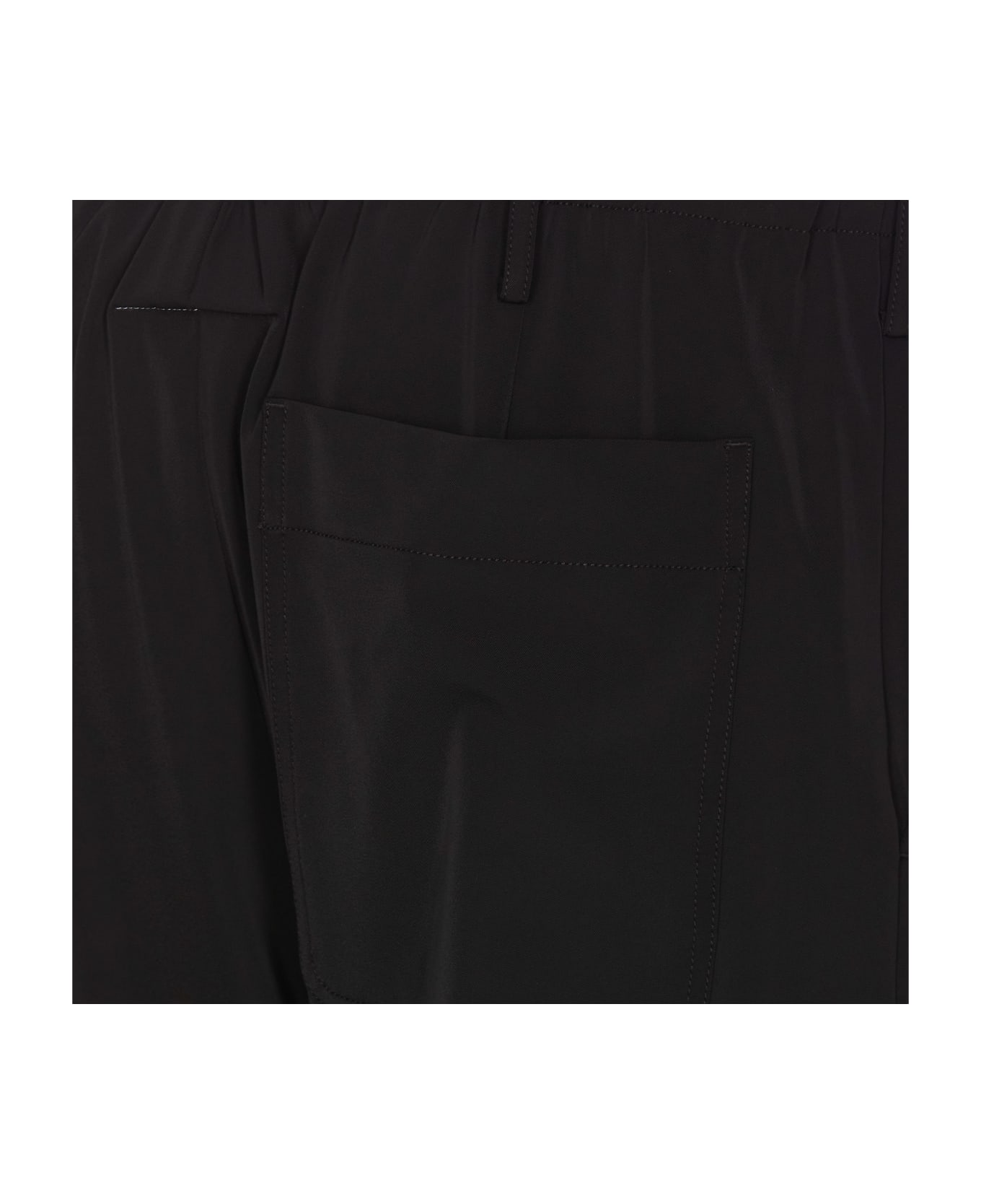MM6 Maison Margiela Pantalone Black Satin Baggy Pant - Nero