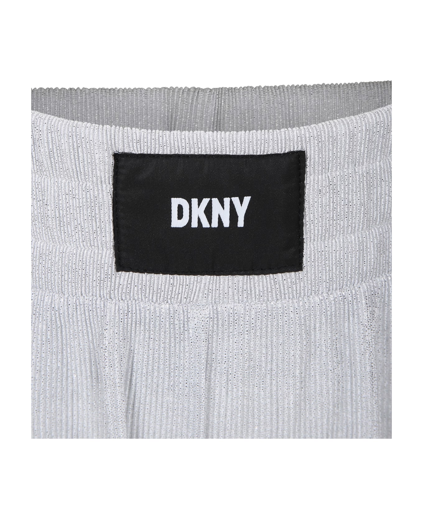 DKNY Silver Trousers For Girl With Logo - Silver