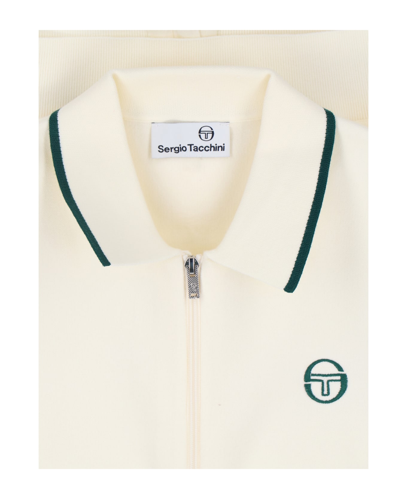 Sergio Tacchini 'palla' Zip Sweatshirt - Cream