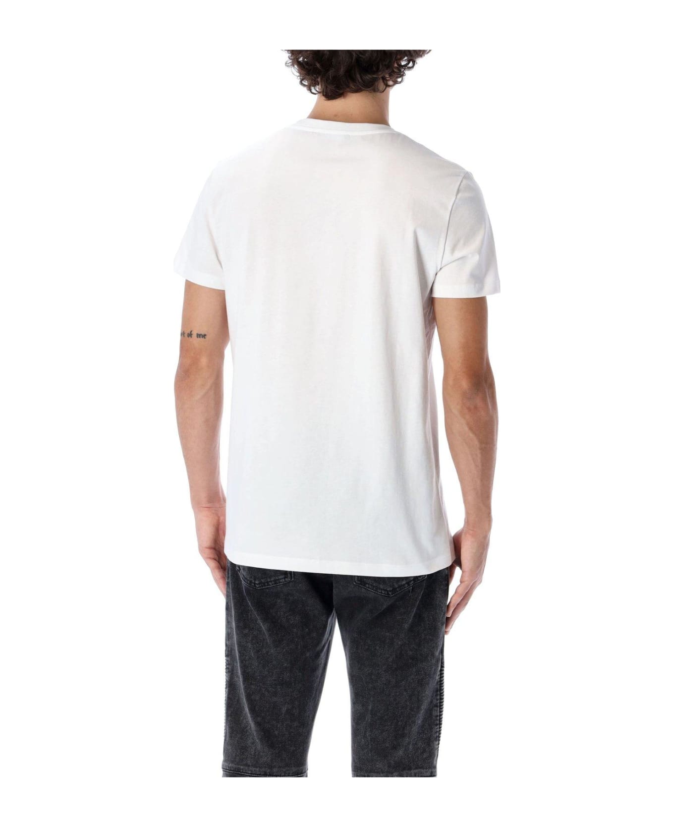 Balmain Logo Print Crewneck T-shirt - White