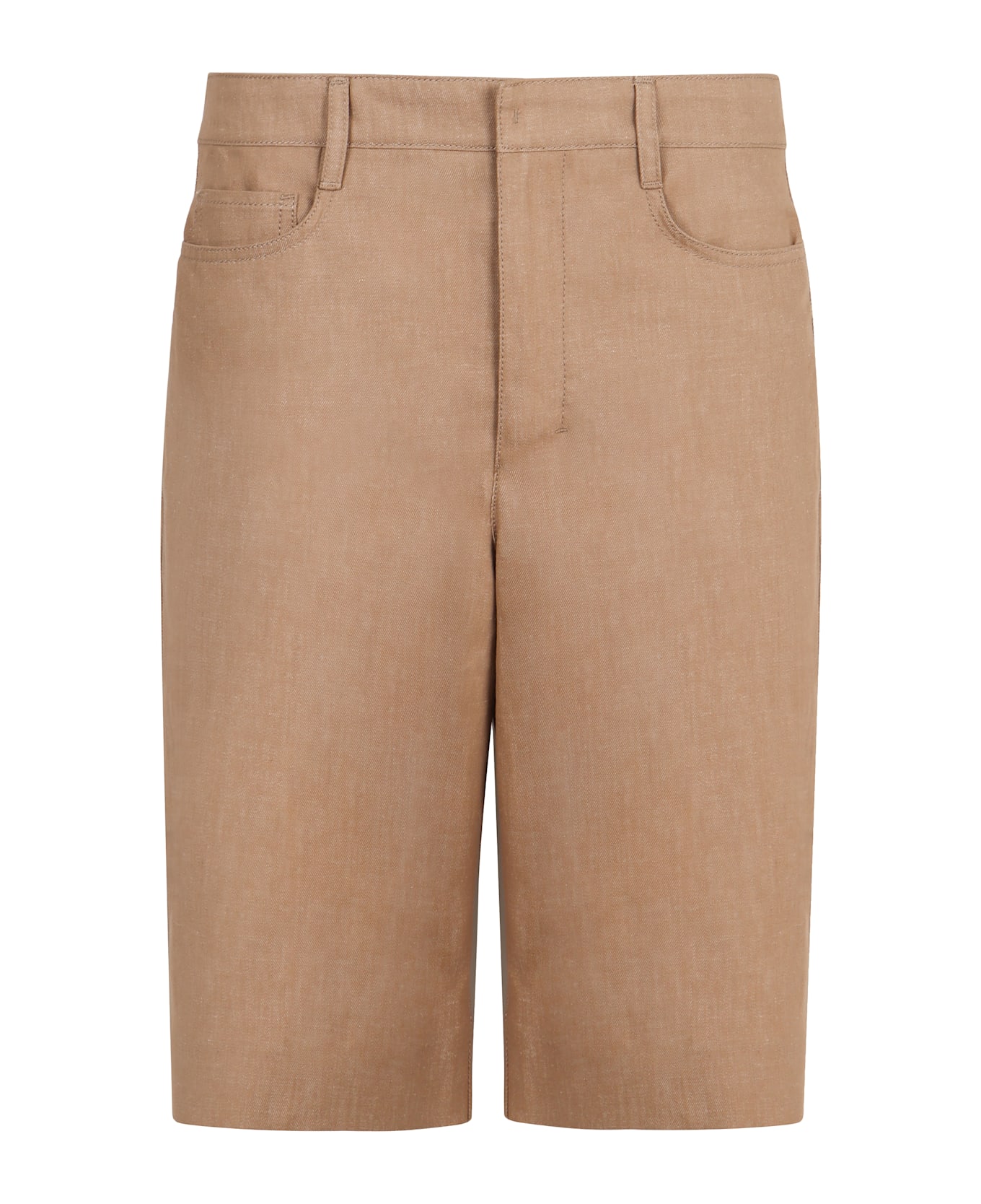 
S Max Mara Eric Cotton And Linen Bermuda-shorts - Beige