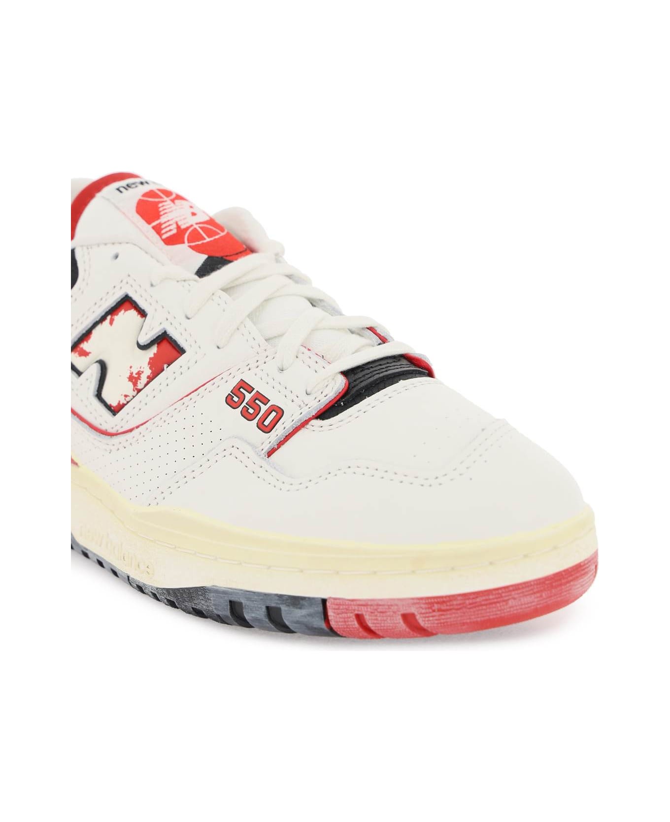New Balance Vintage-effect 550 Sneakers - OFF WHITE RED (White)