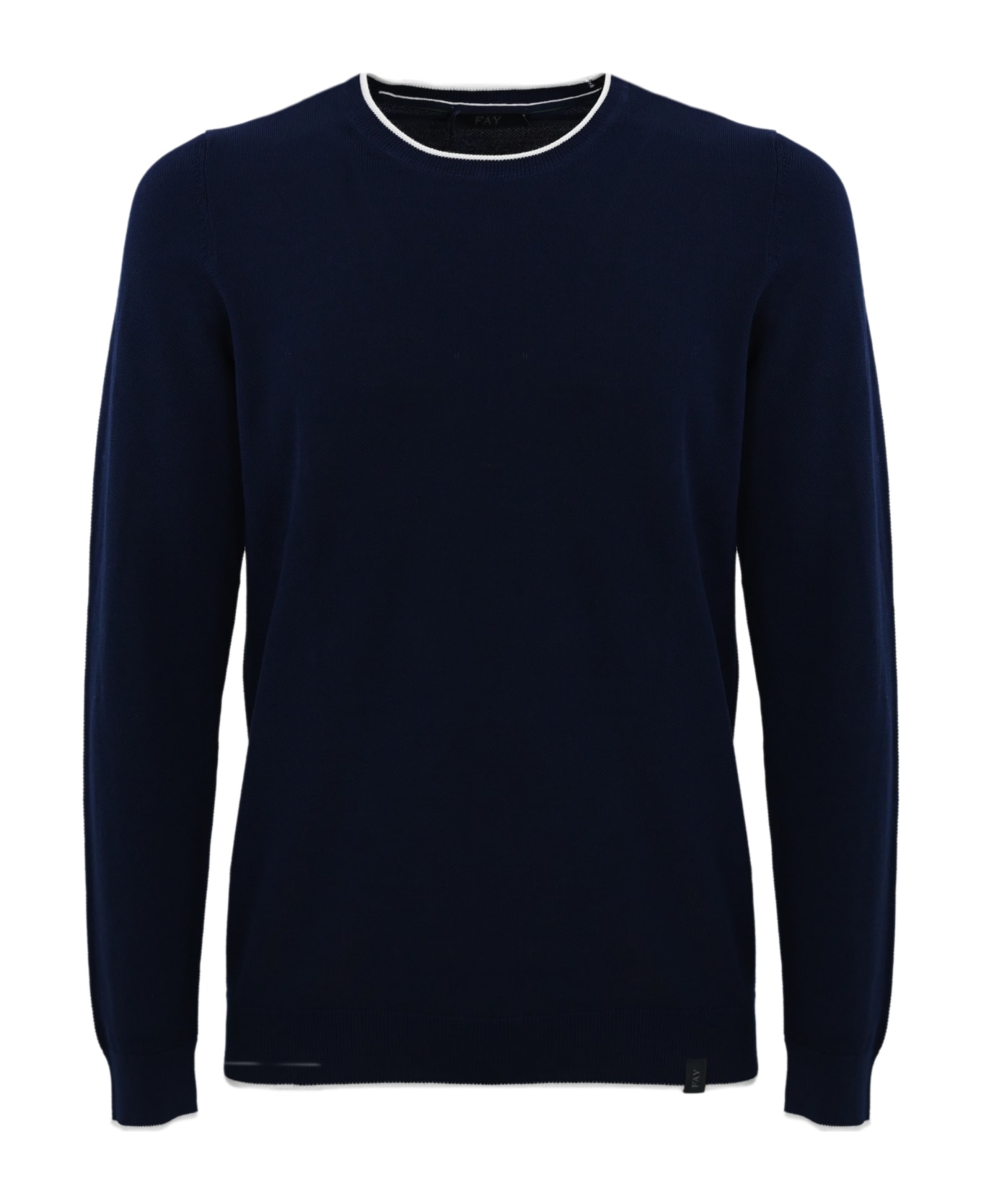 Fay Cotton Pique Sweater - Blu ニットウェア