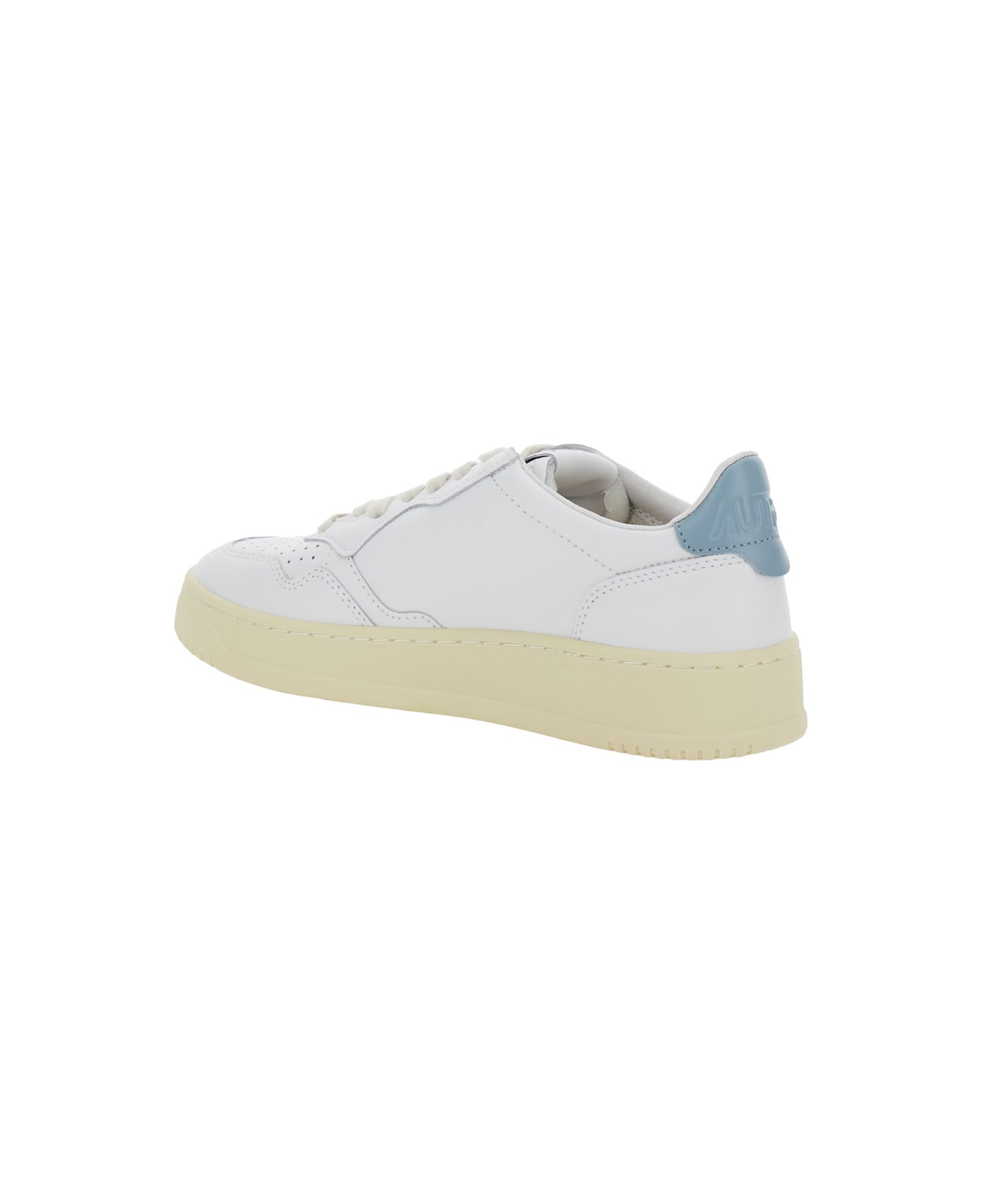Autry 'medalist Low' White Sneakers With Logo Detail And Heel Tab In Leather Woman - White