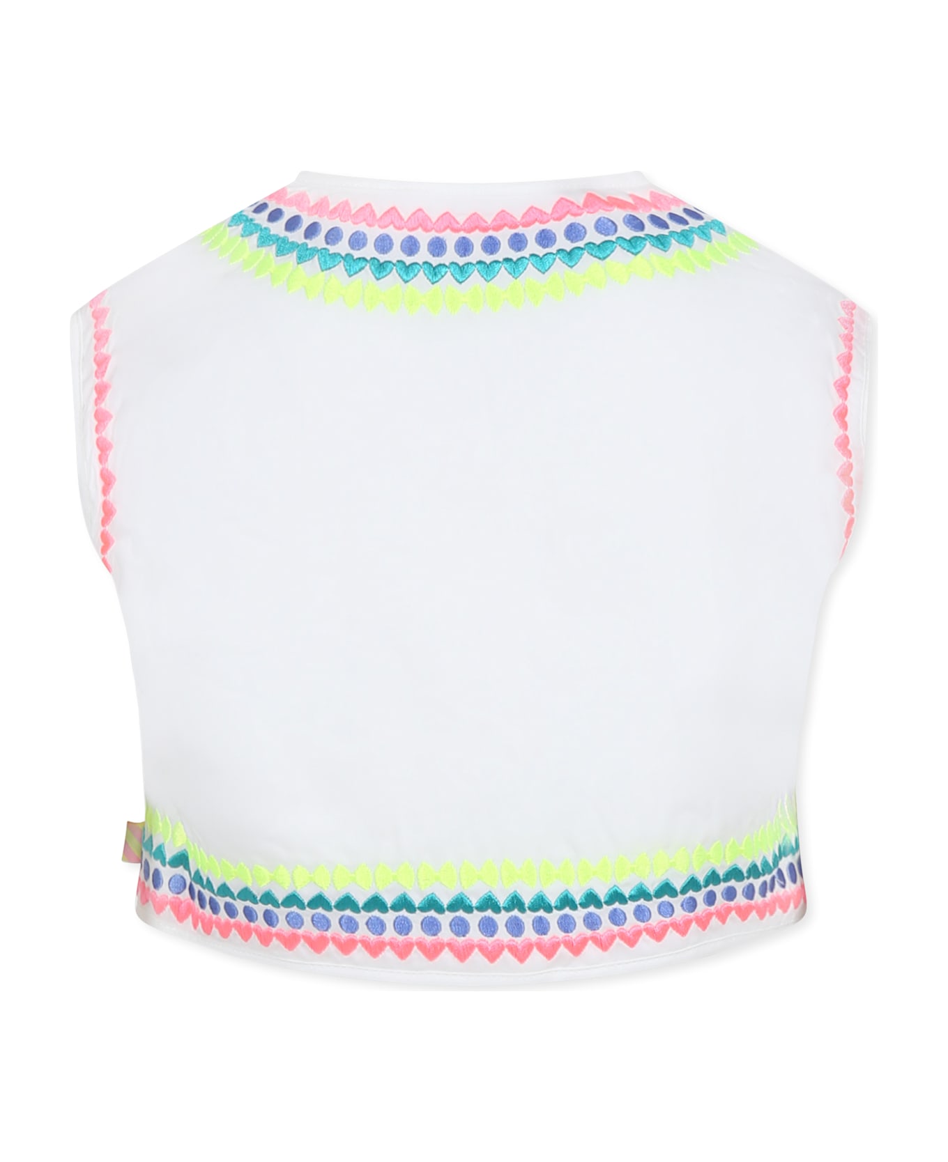 Billieblush Ivory Vest For Girl With Embroidery - Ivory