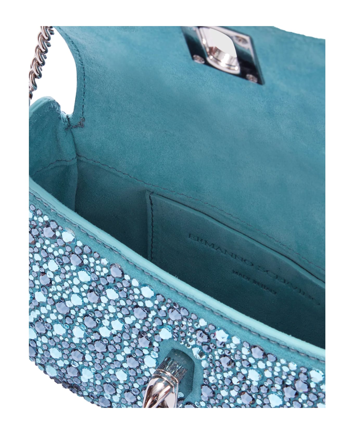 Ermanno Scervino Light Blue Audrey Bag With Crystals - Blue