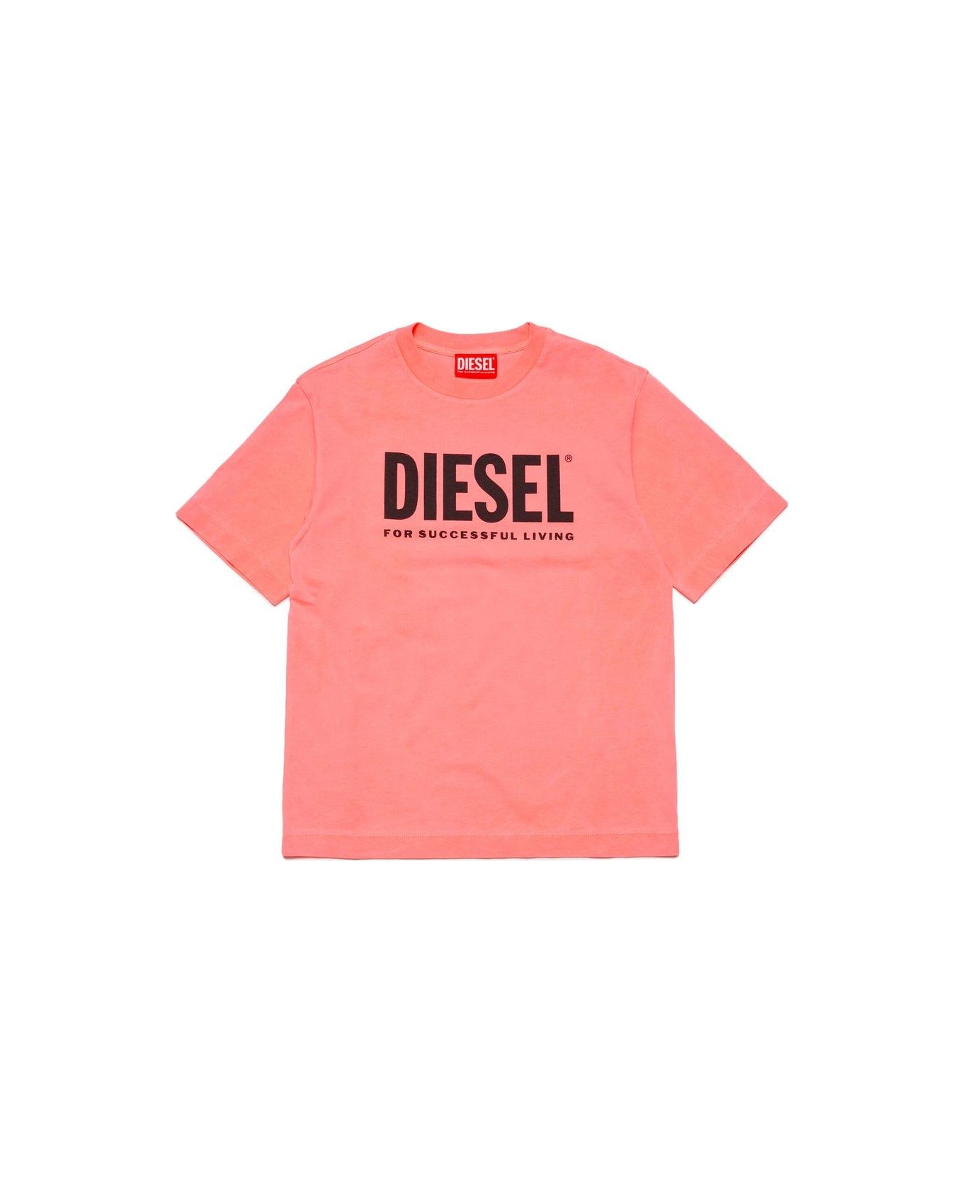 Diesel Tnuci Logo Printed Crewneck T-shirt - Pink