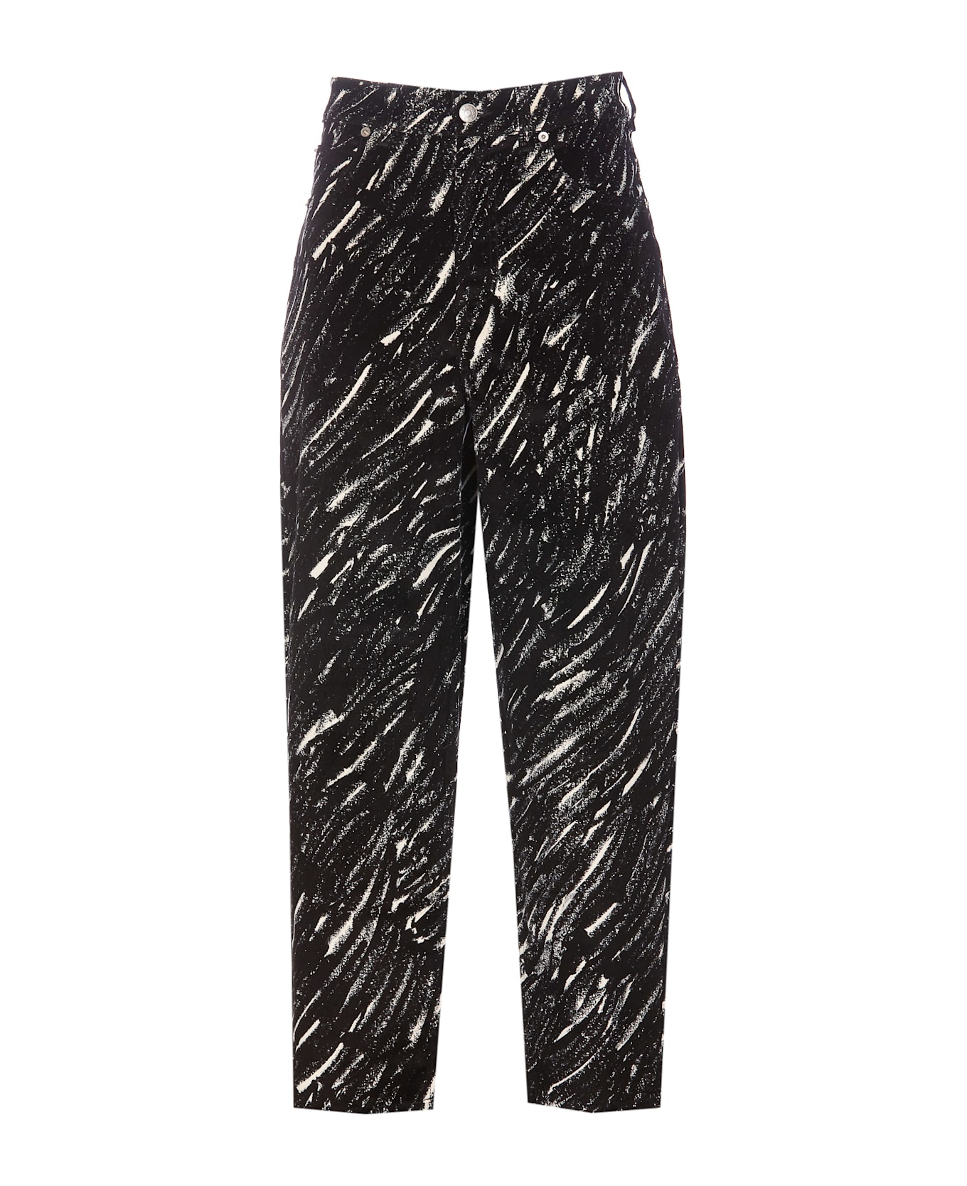 Marni Crayon Print Wide Denim Pants - Black