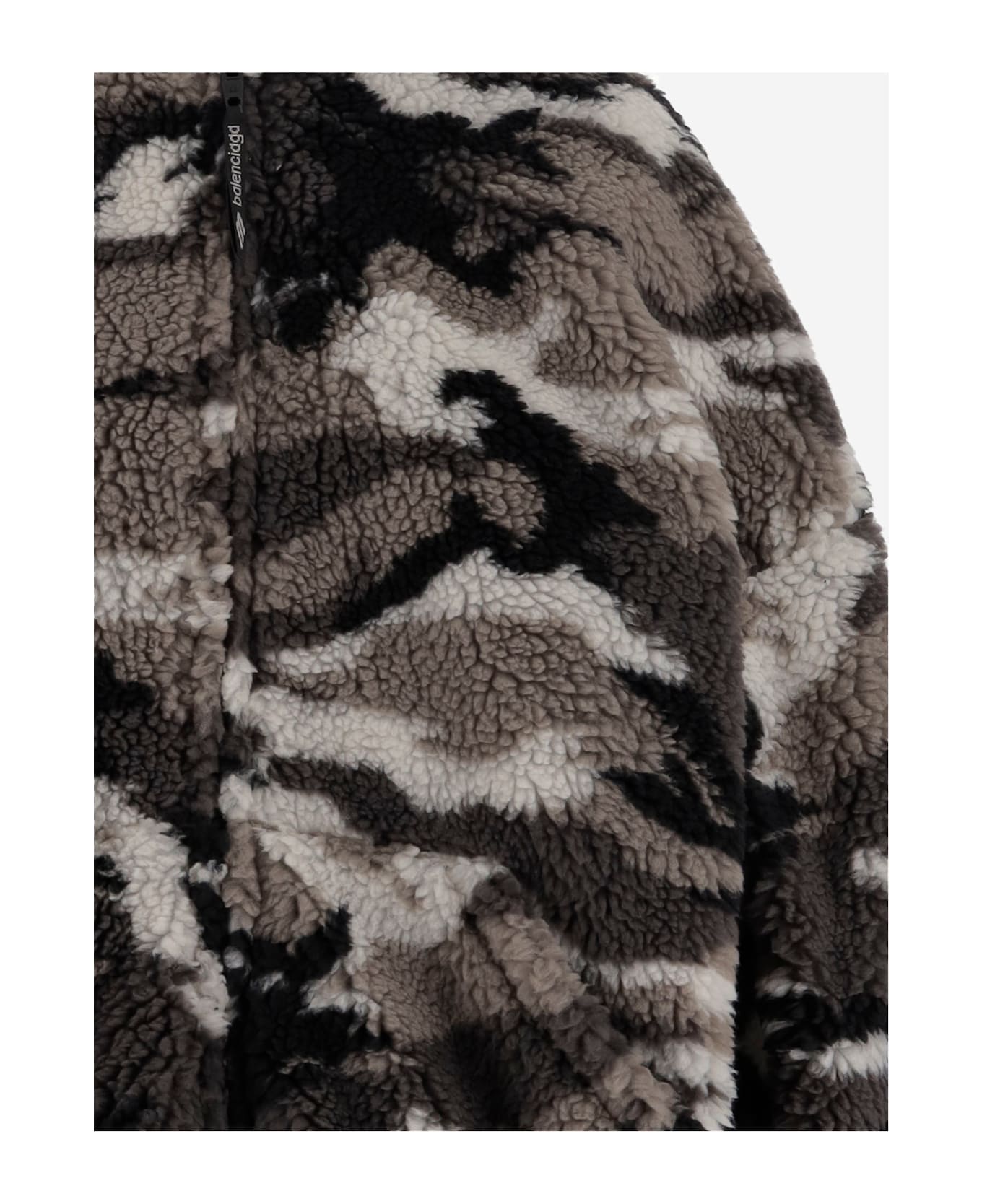 Balenciaga Fleece Jacket With Camouflage Pattern - Grey