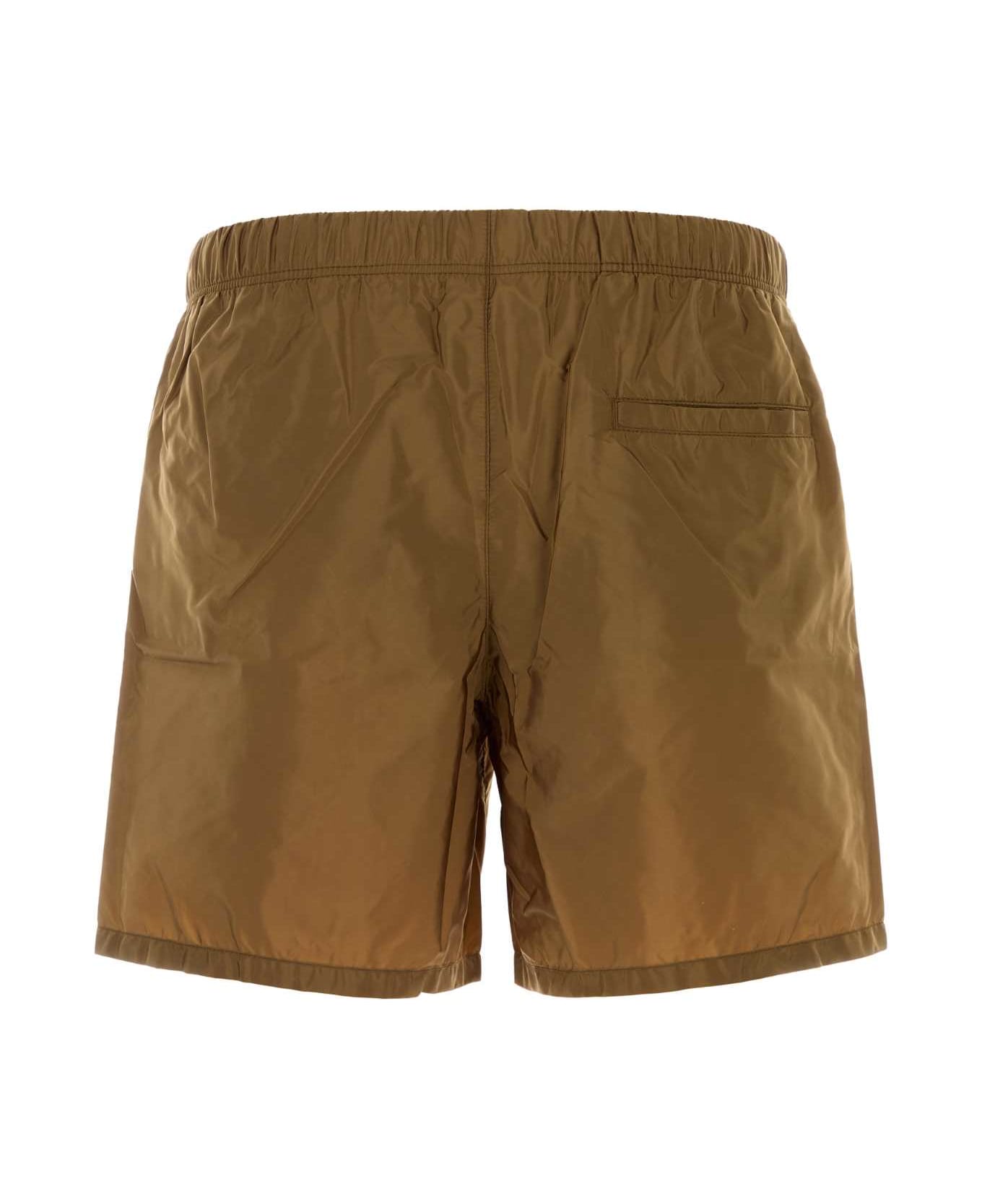 Prada Biscuit Re-nylon Swimming Shorts - CANNELLA