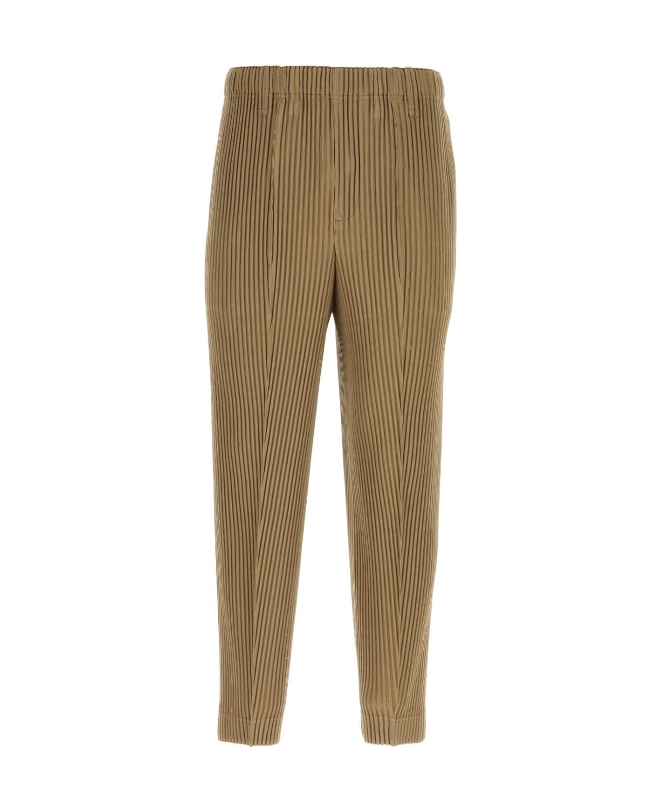 Homme Plissé Issey Miyake Cappuccino Polyester Pant - LIGHTMOCHABROWN