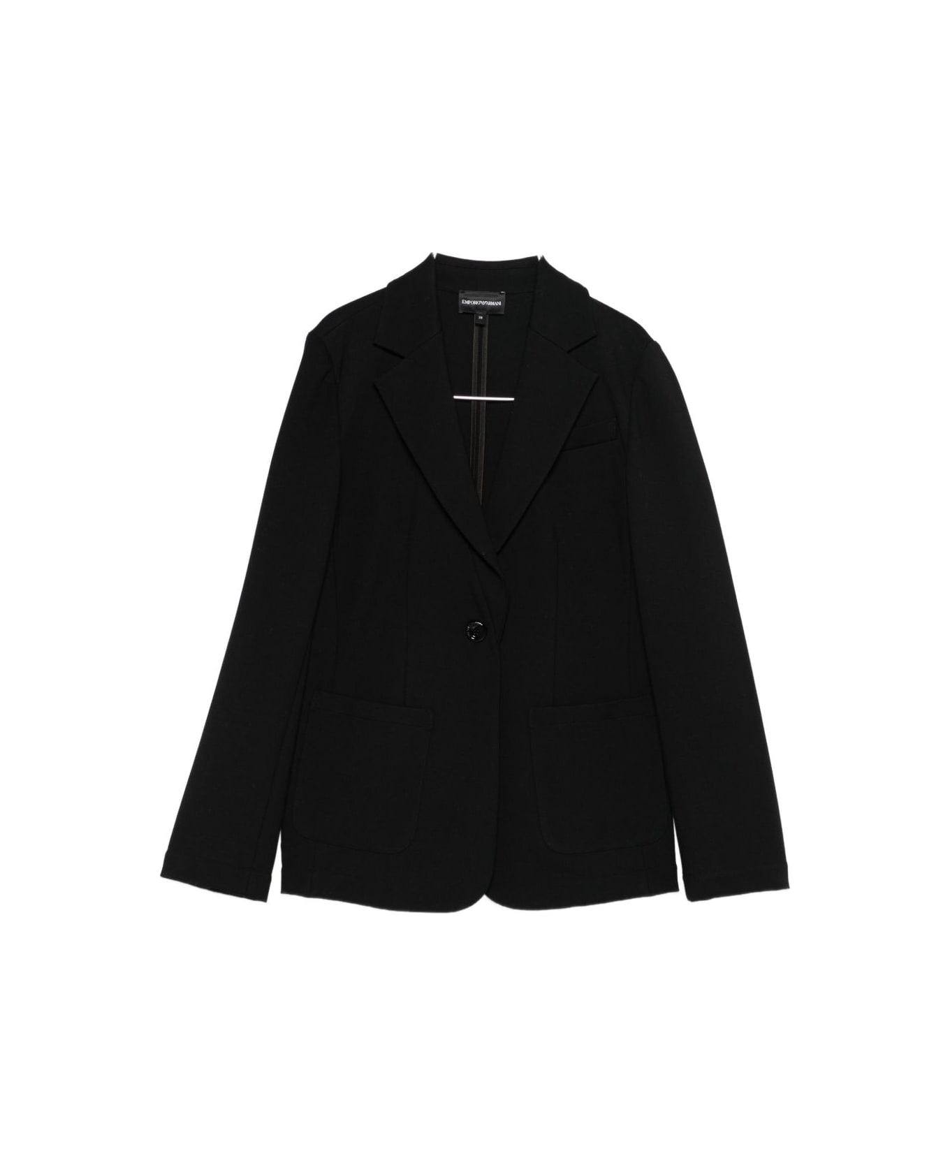 Emporio Armani Interlock Jersey Blazer - Black