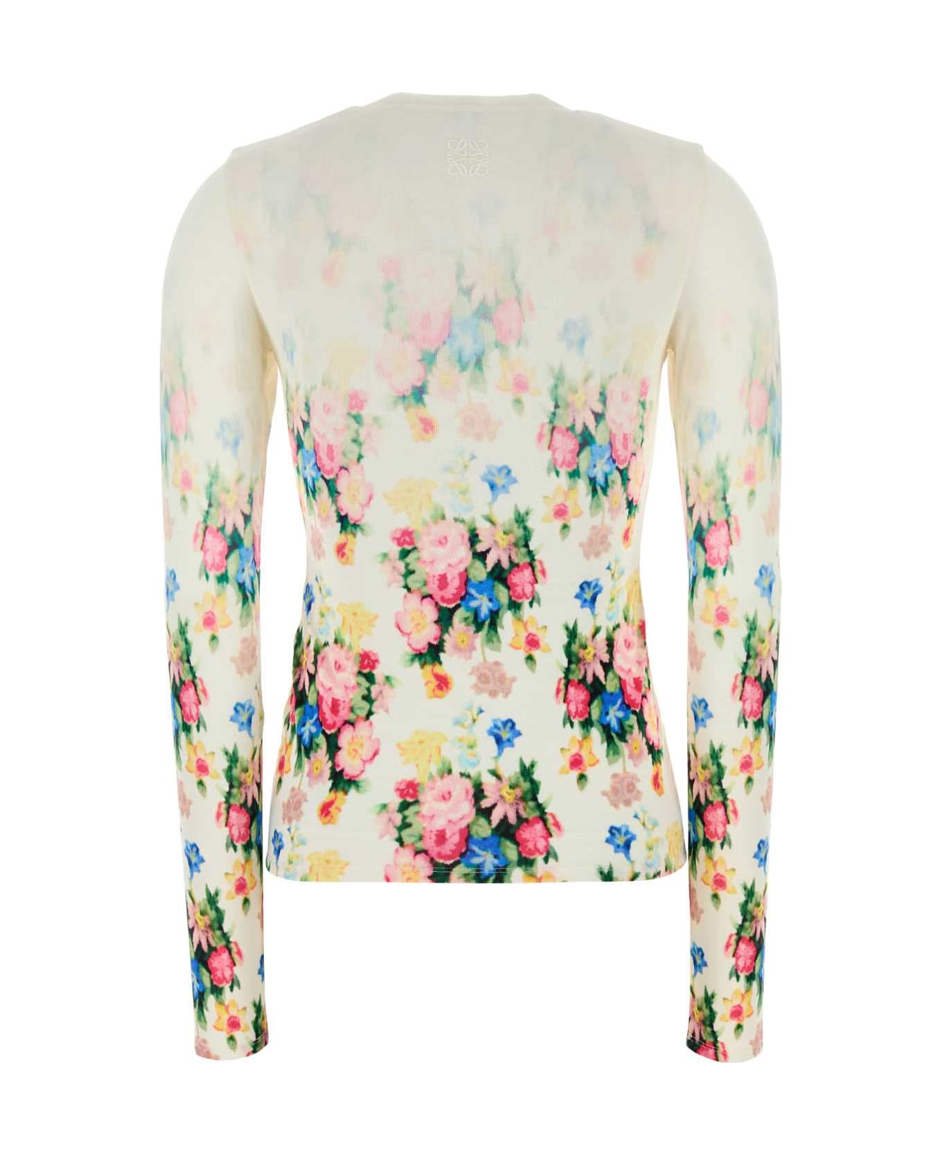 Loewe Printed Stretch Modal Top - WHITEMULTICOLOR