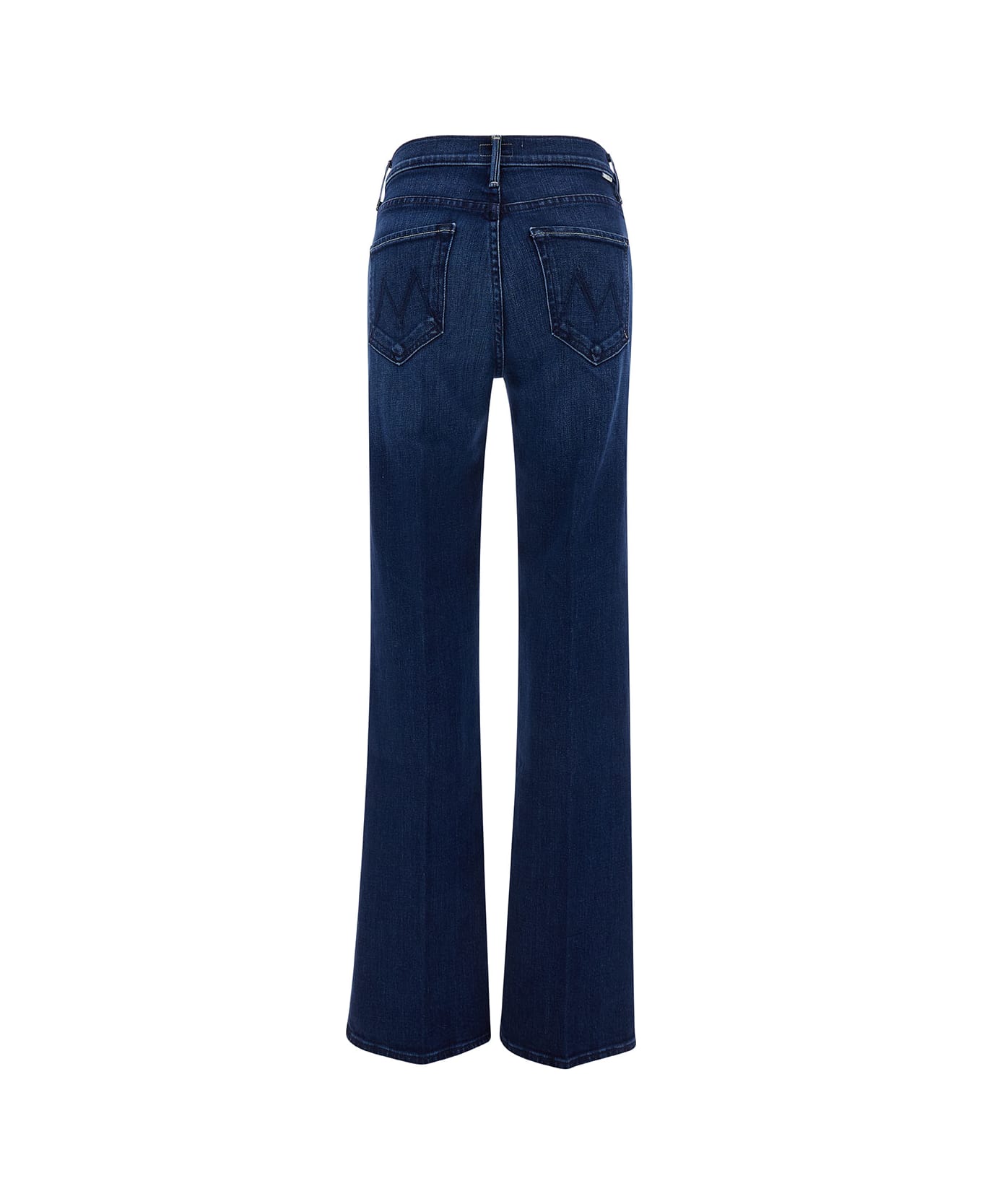 Mother Blue Five-pocket Straight Jeans In Stretch Cotton Blend Denim Woman - Blu