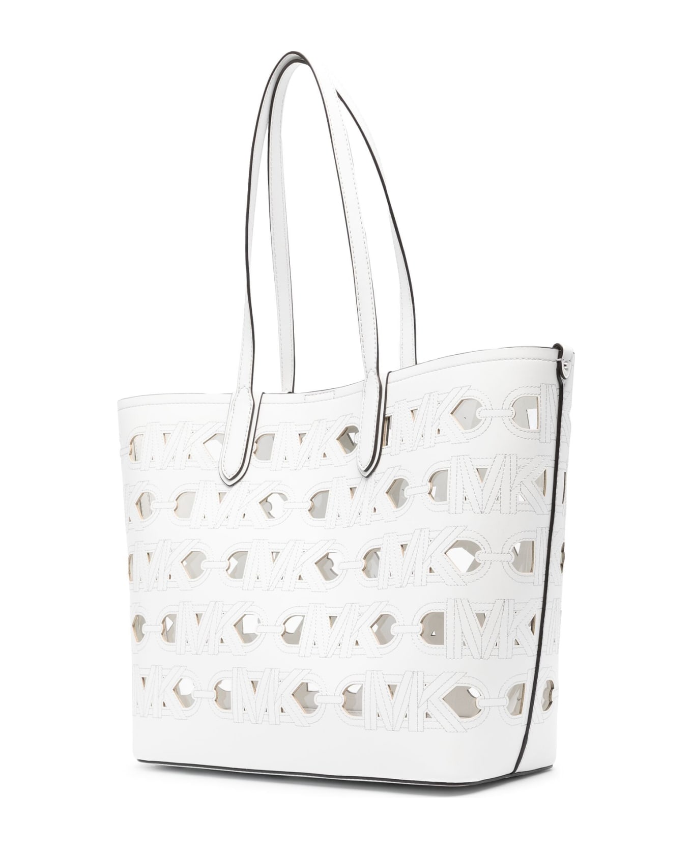 Michael Kors White Cut Out Shopping Bag - OPTIC WHITE
