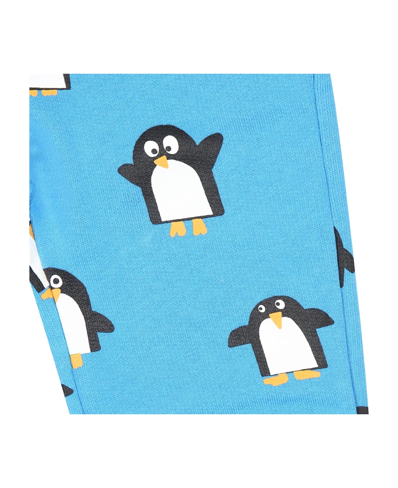 Stella McCartney Kids Light Blue Trousers For Baby Boy With Penguin Print - Light Blue
