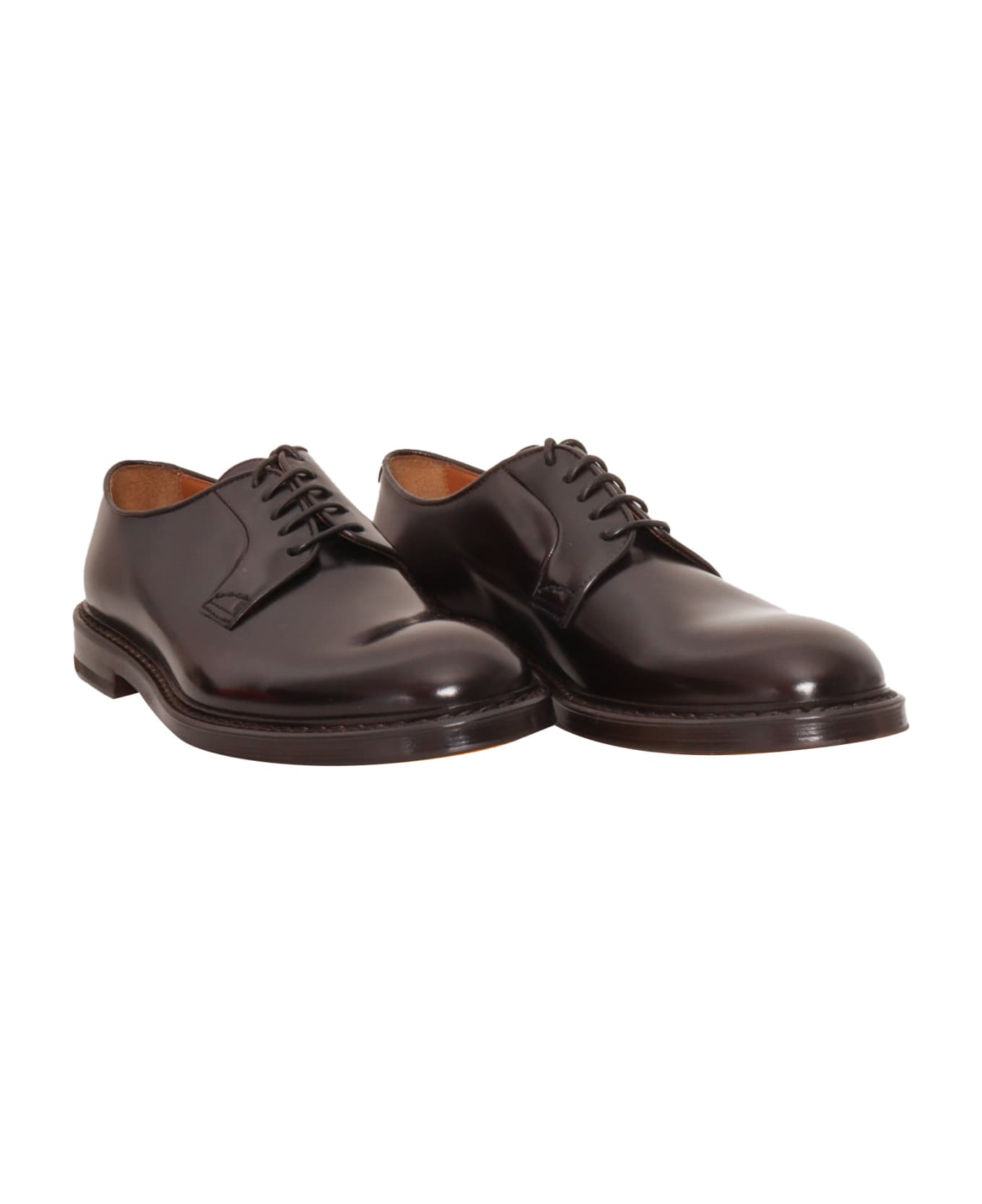 Doucal's Shiny Derby Shoes - BROWN