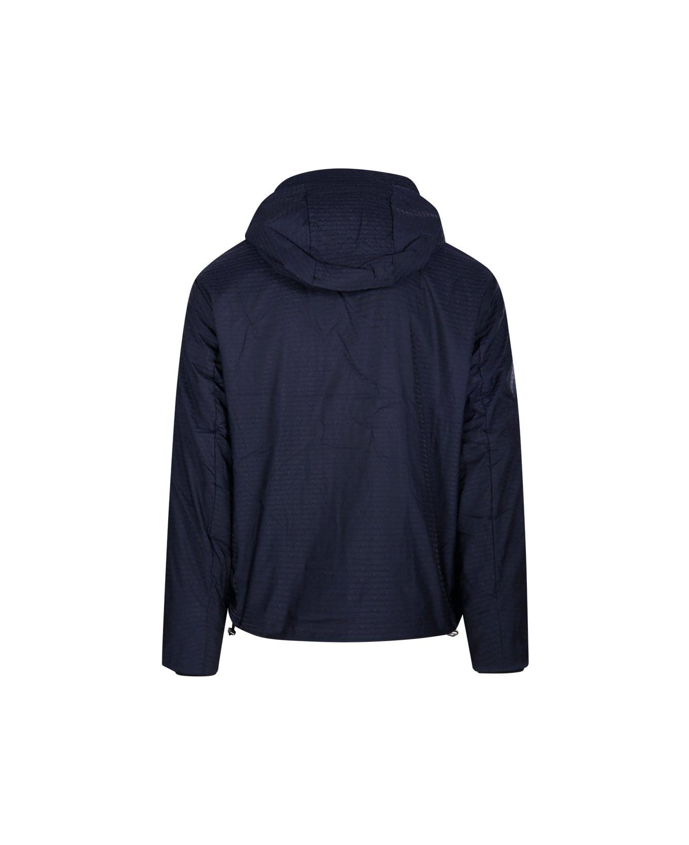 Emporio Armani Zip-up Padded Hooded Jacket - Blu navy