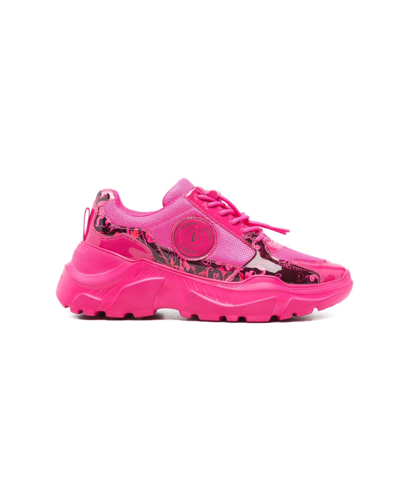 Versace Jeans Couture Chunky Sneakers With Appliqué - Fuchsia