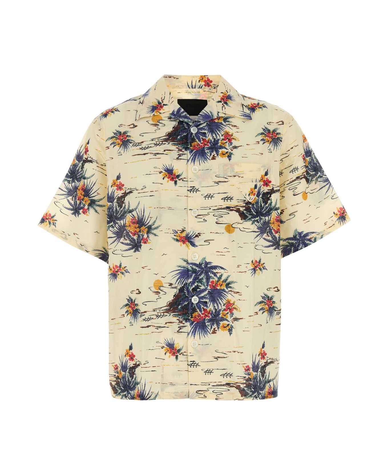 Prada Printed Cotton Shirt - VANIGLIA