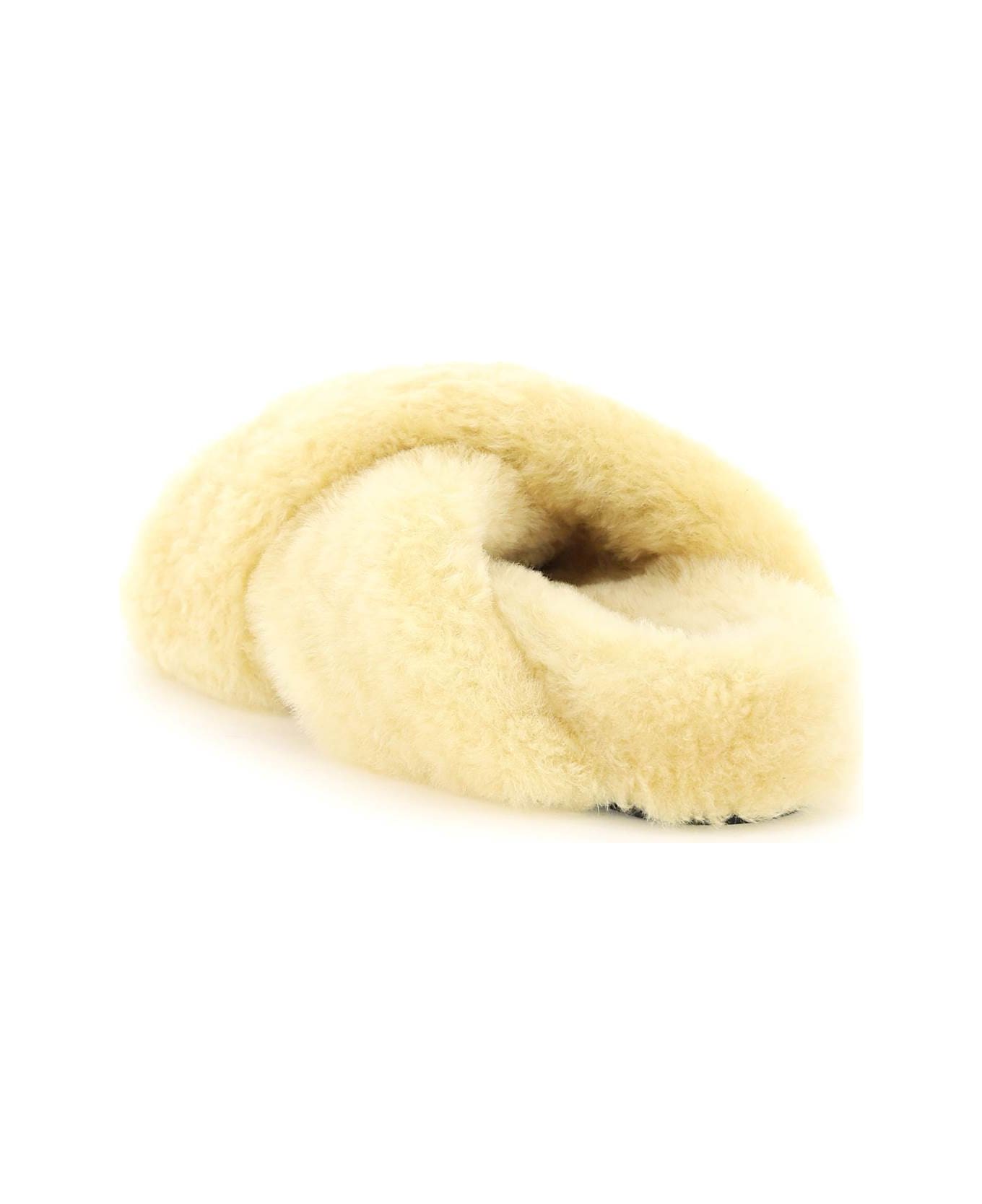 Jil Sander Shearling Sandal - BUTTER (Beige)