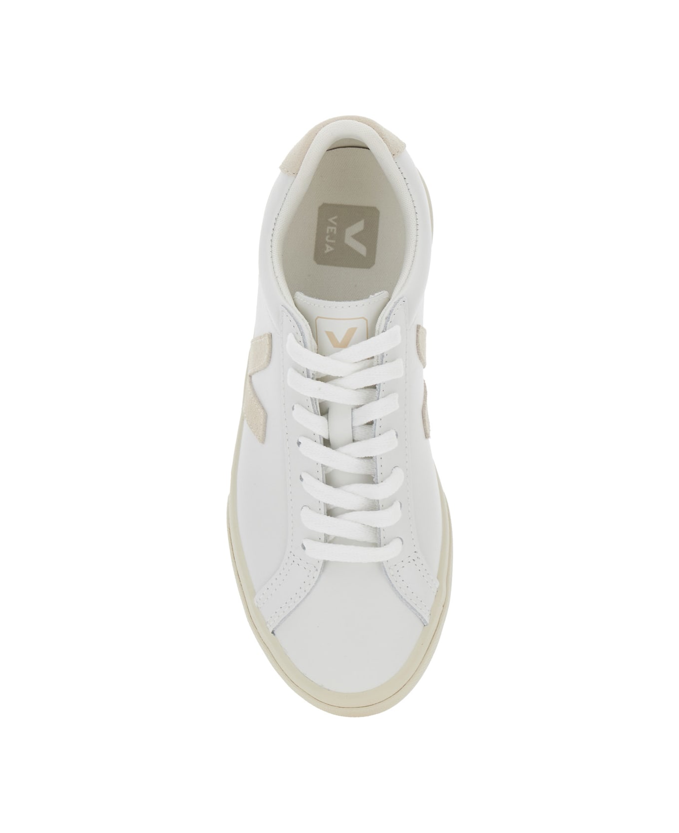 Veja 
esplar
 White Low Top Sneakers With Logo Detail On The Side And Logo Lettering On The Heel In Leather Unisex - White