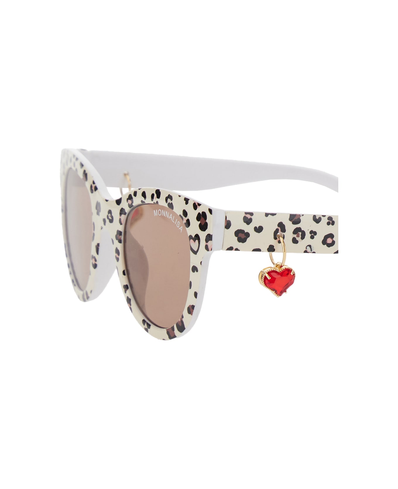 Monnalisa Multicolor Sunglasses With All-over Motif And Heart-shaped Pendant In Polycarbonate Girl - Multicolor
