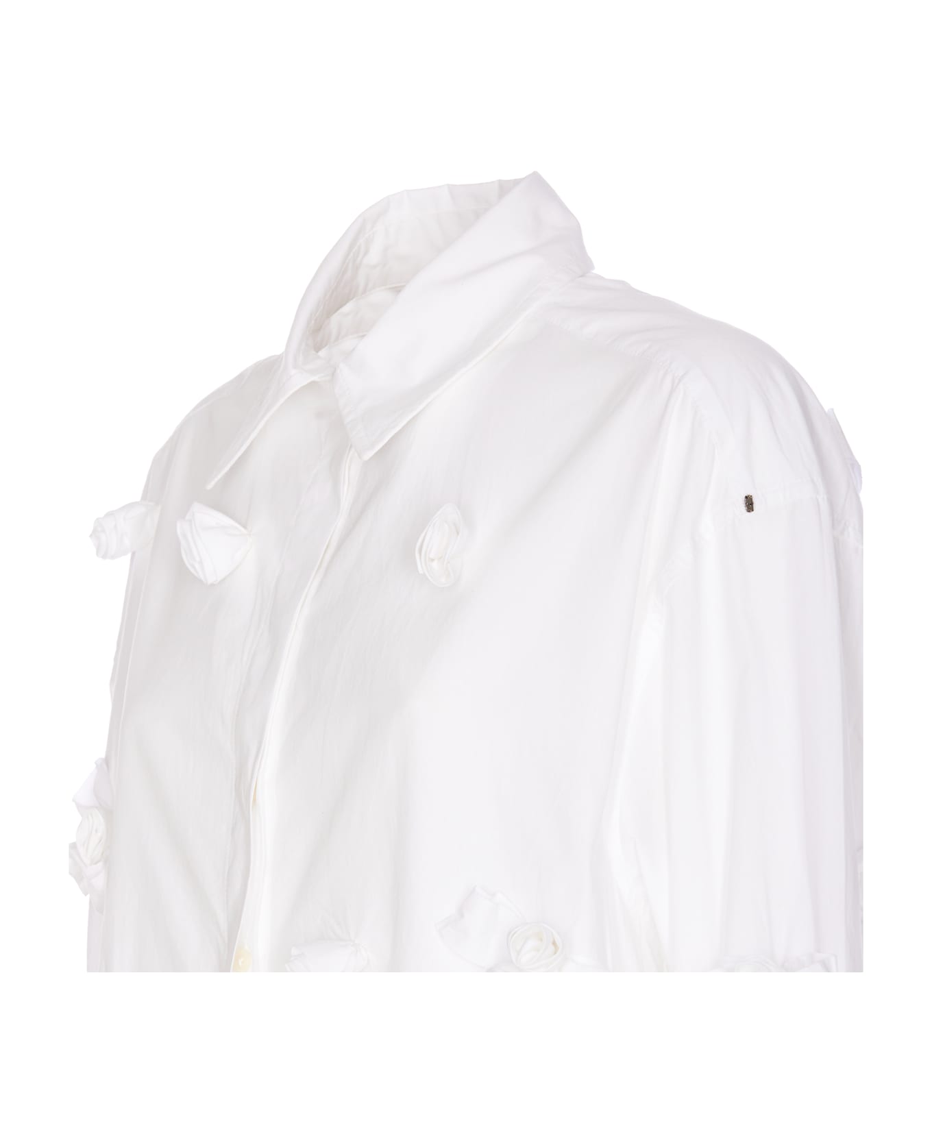 SportMax Oversized 3d Rose Detail Shirt - white