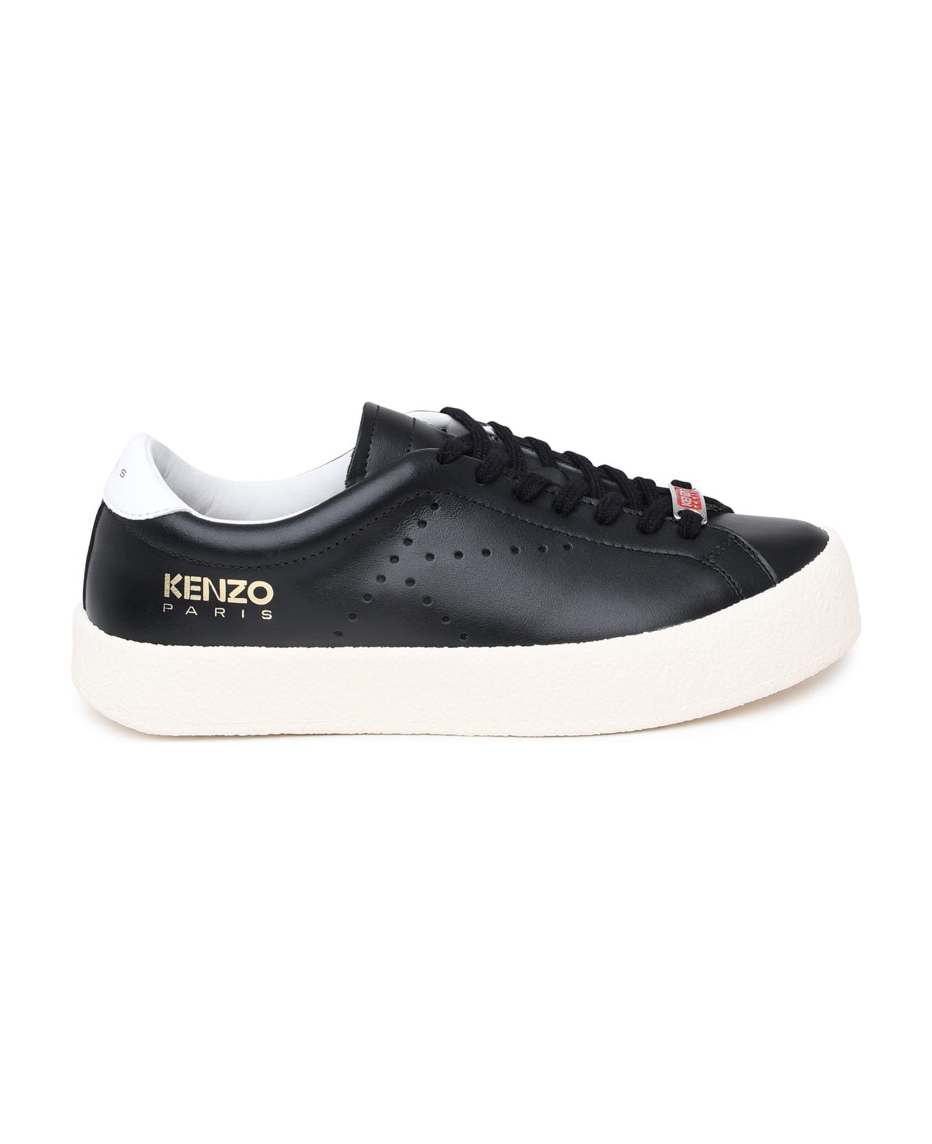 Kenzo Black Leather Sneakers - Black
