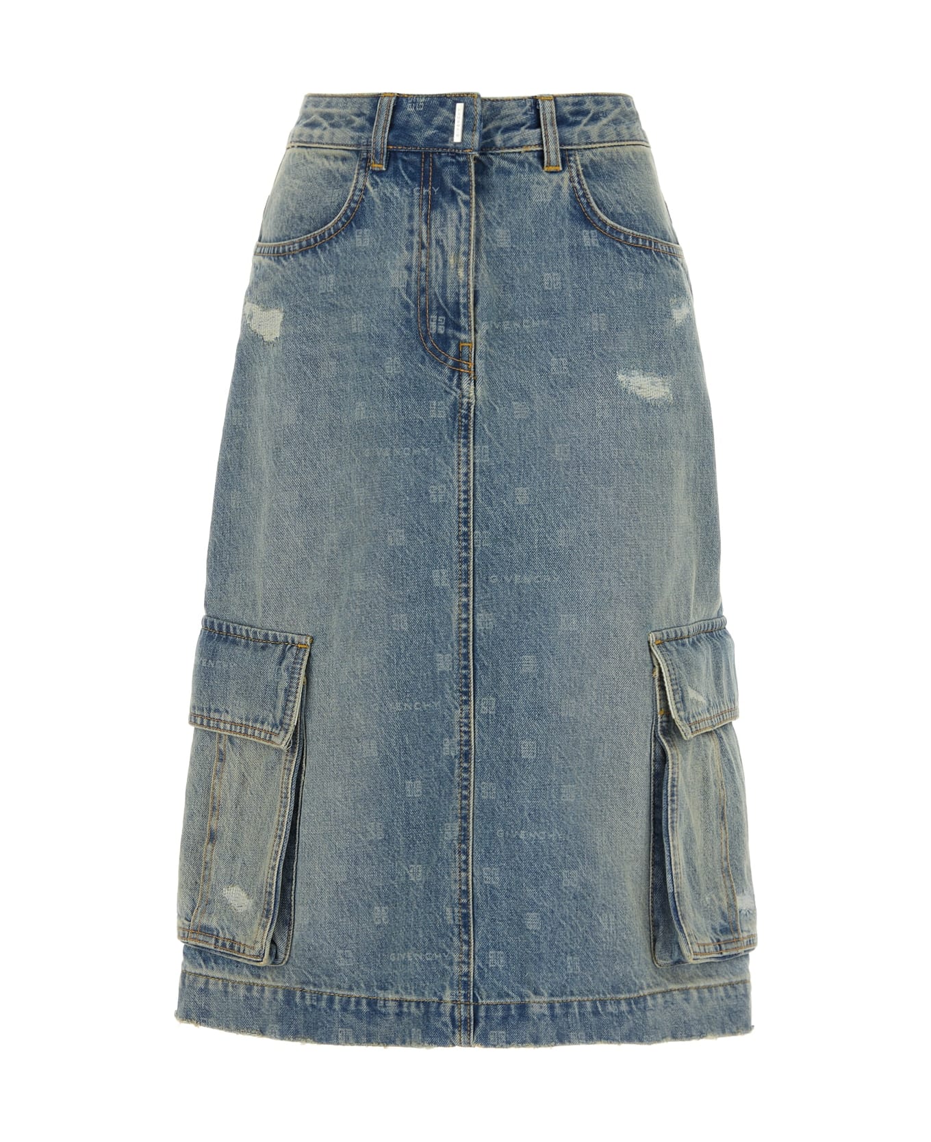 Givenchy 4g Denim Skirt - Blue